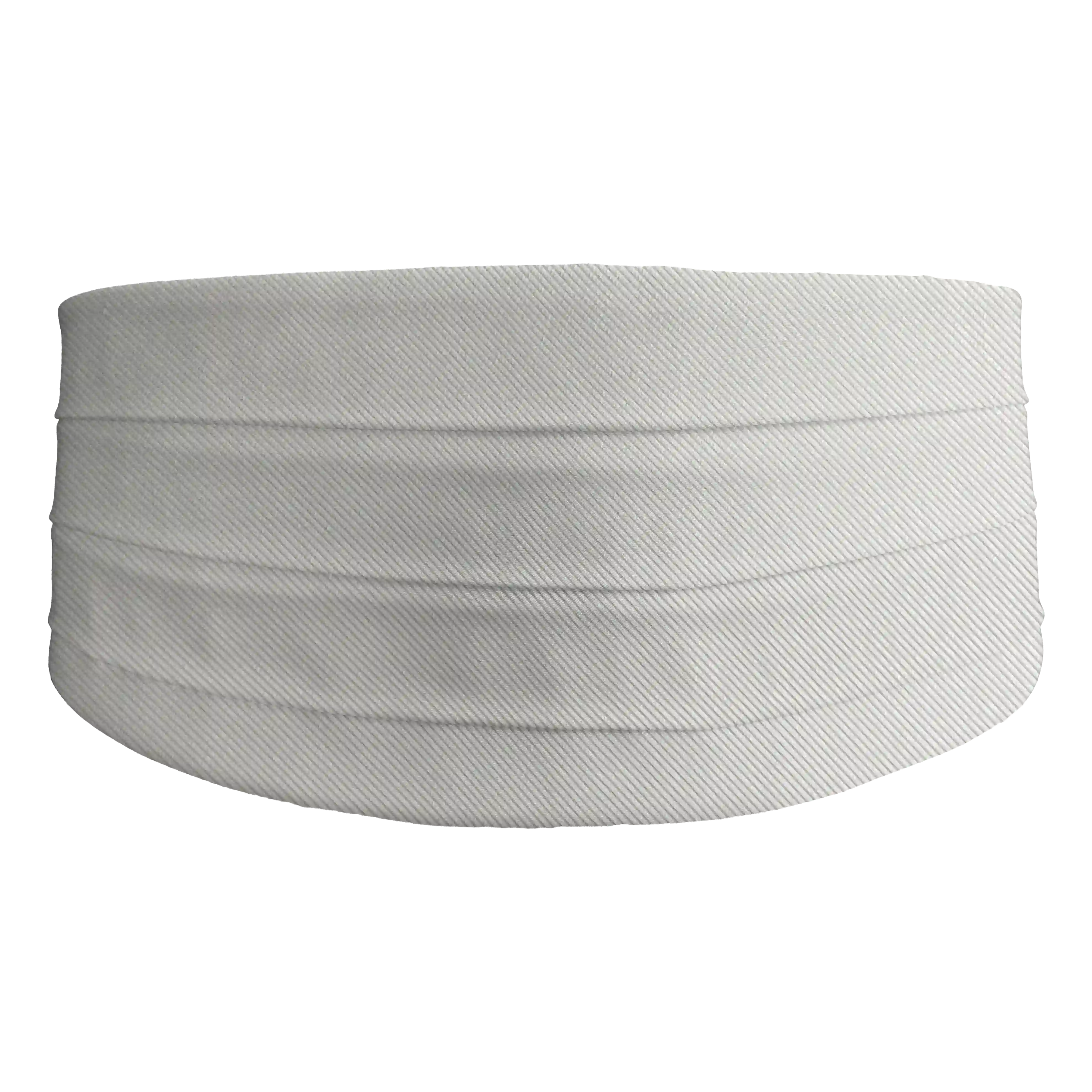 [CB-XS-09-0910] Kummerbund aus Seide, Stoff: gerippt in naturweiß (0910) (XS)