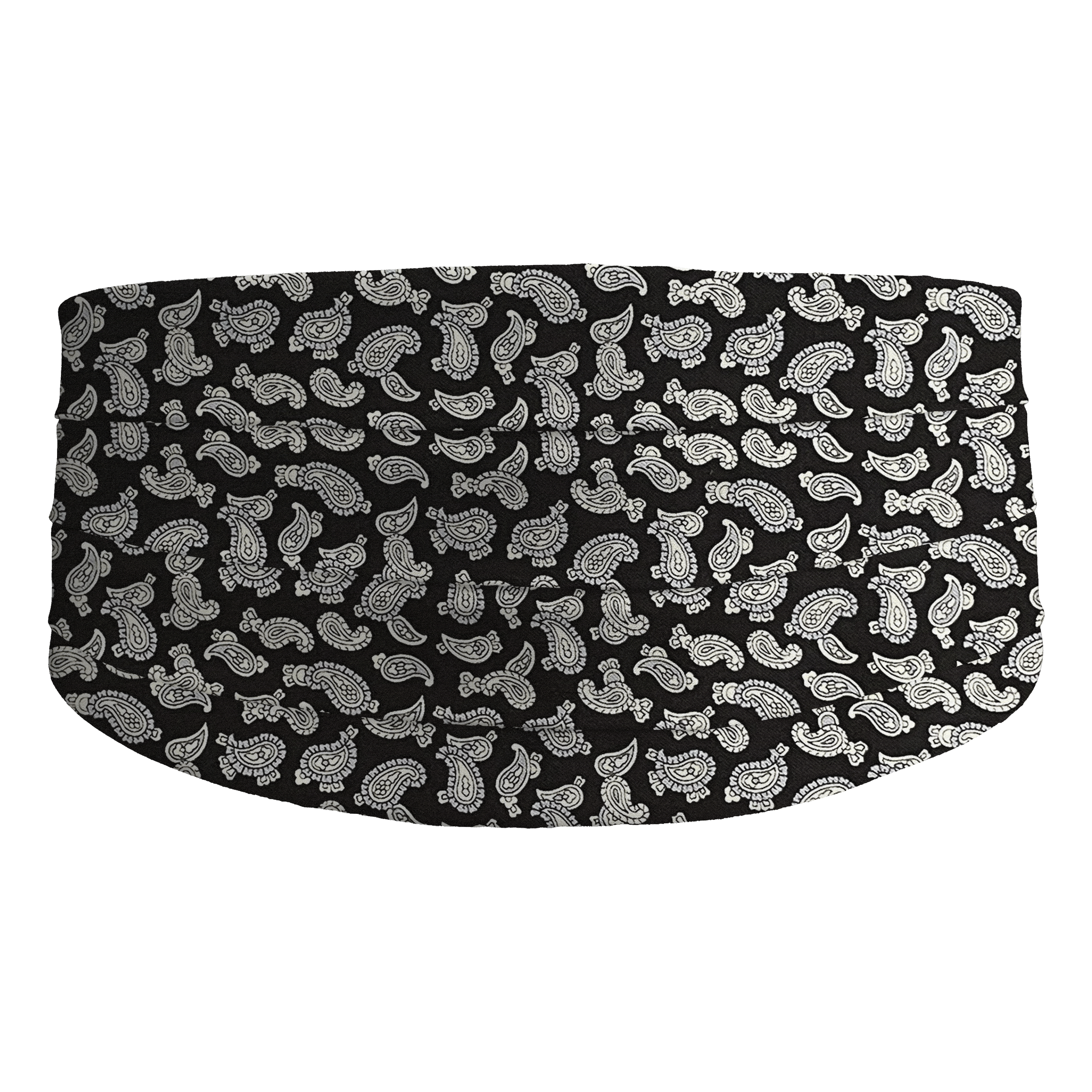 Kummerbund aus Seide, Stoff: graues Paisley auf schwarz (6481)