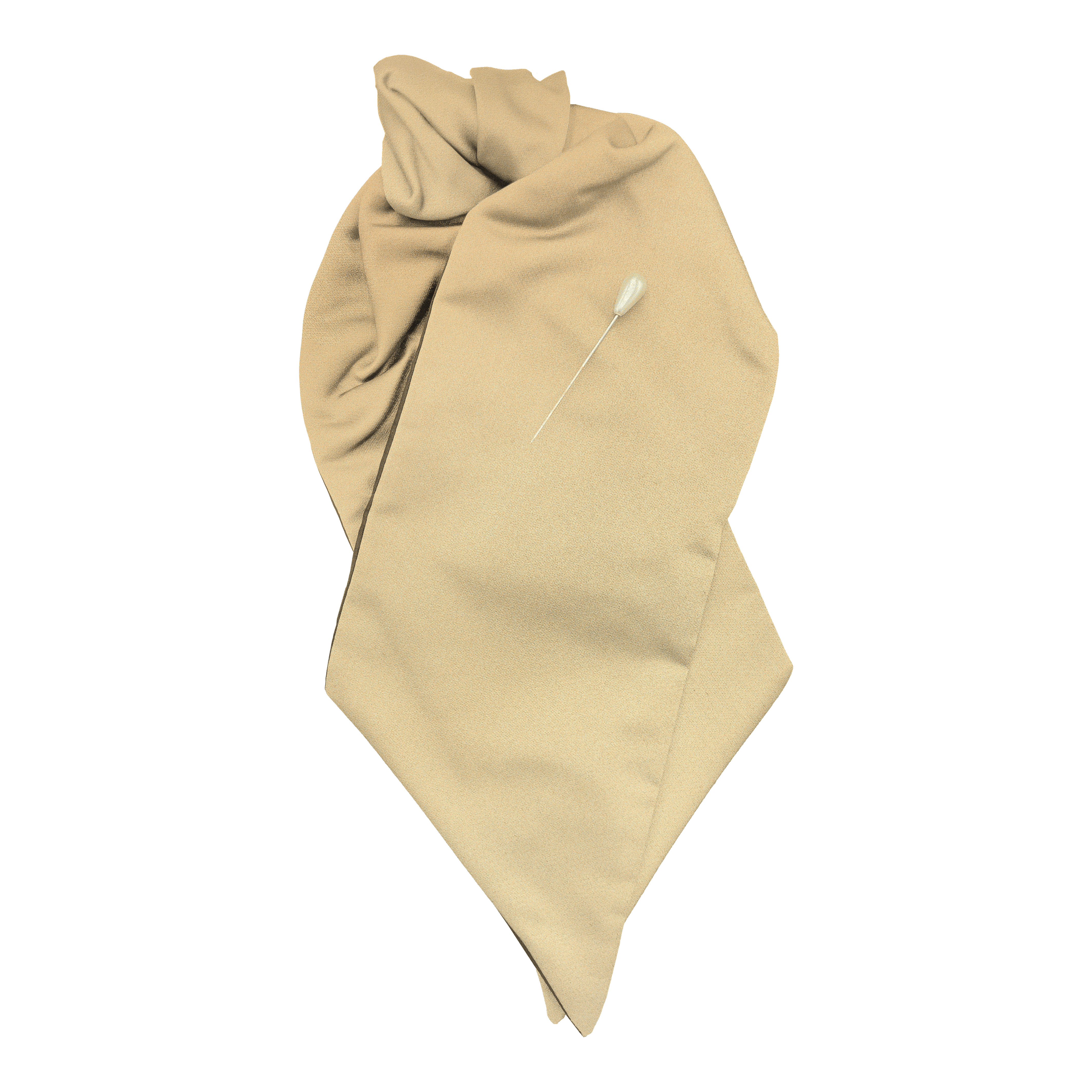 Plastron aus Seide, Stoff: einfarbig beige (0421)