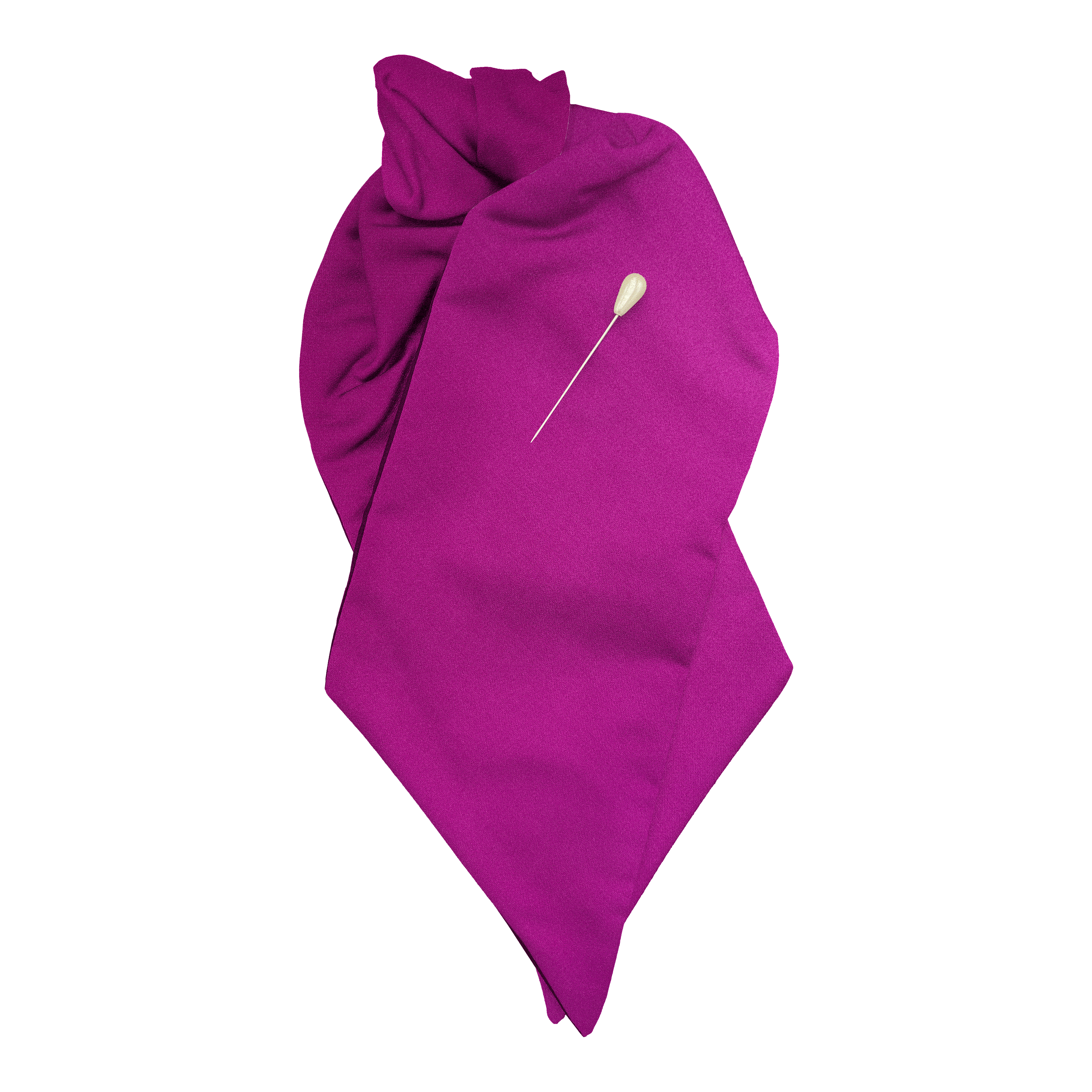 [PL-N-04-0443] Plastron aus Seide, Stoff: einfarbig magenta (0443) (mit Nadel)