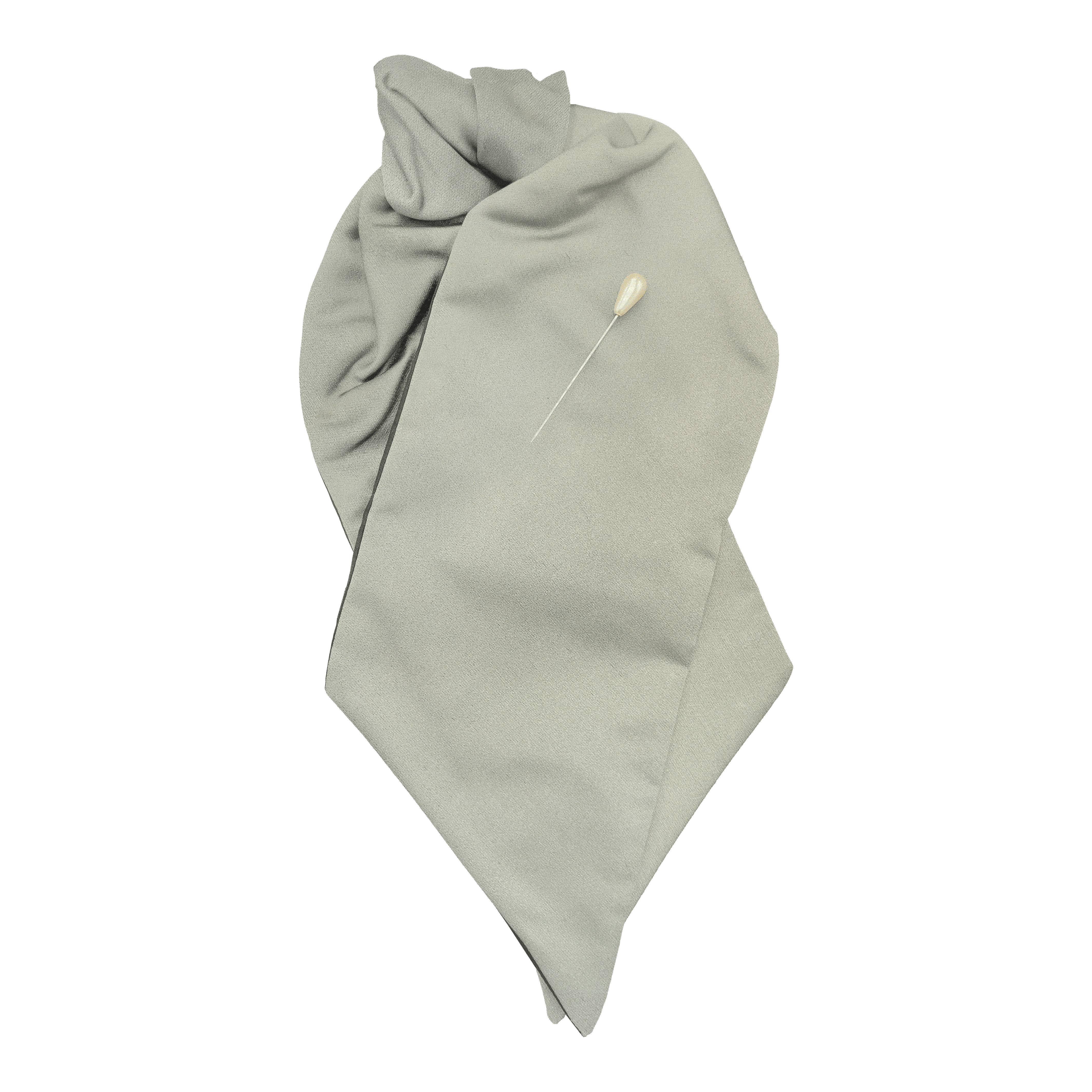 [PL-N-04-0461] Plastron aus Seide, Stoff: einfarbig pastelgrün (0461) (mit Nadel)