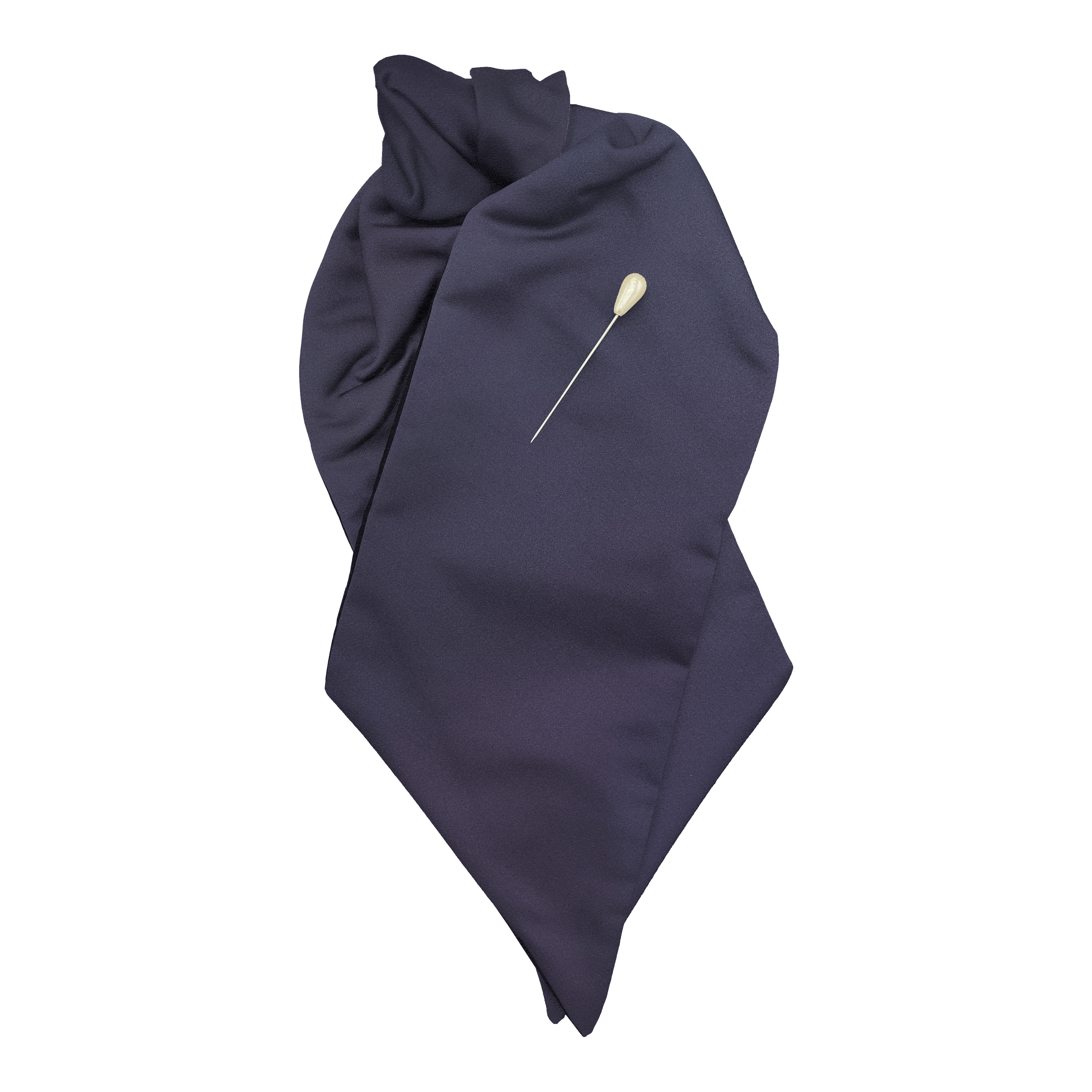[PL-N-04-0478] Plastron aus Seide, Stoff: einfarbig pflaumenfarben (0478) (mit Nadel)