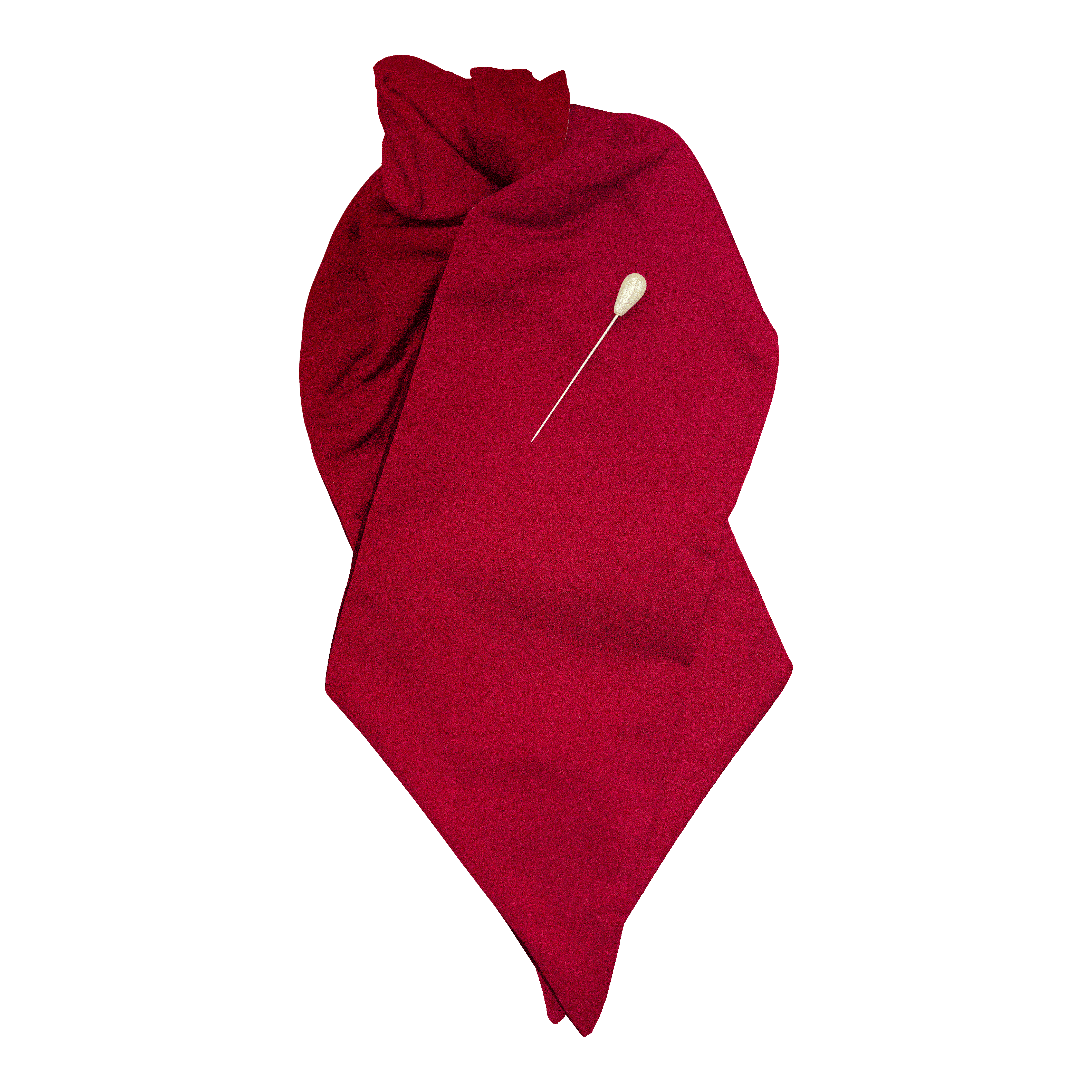 Plastron aus Seide, Stoff: einfarbig rot (0447)