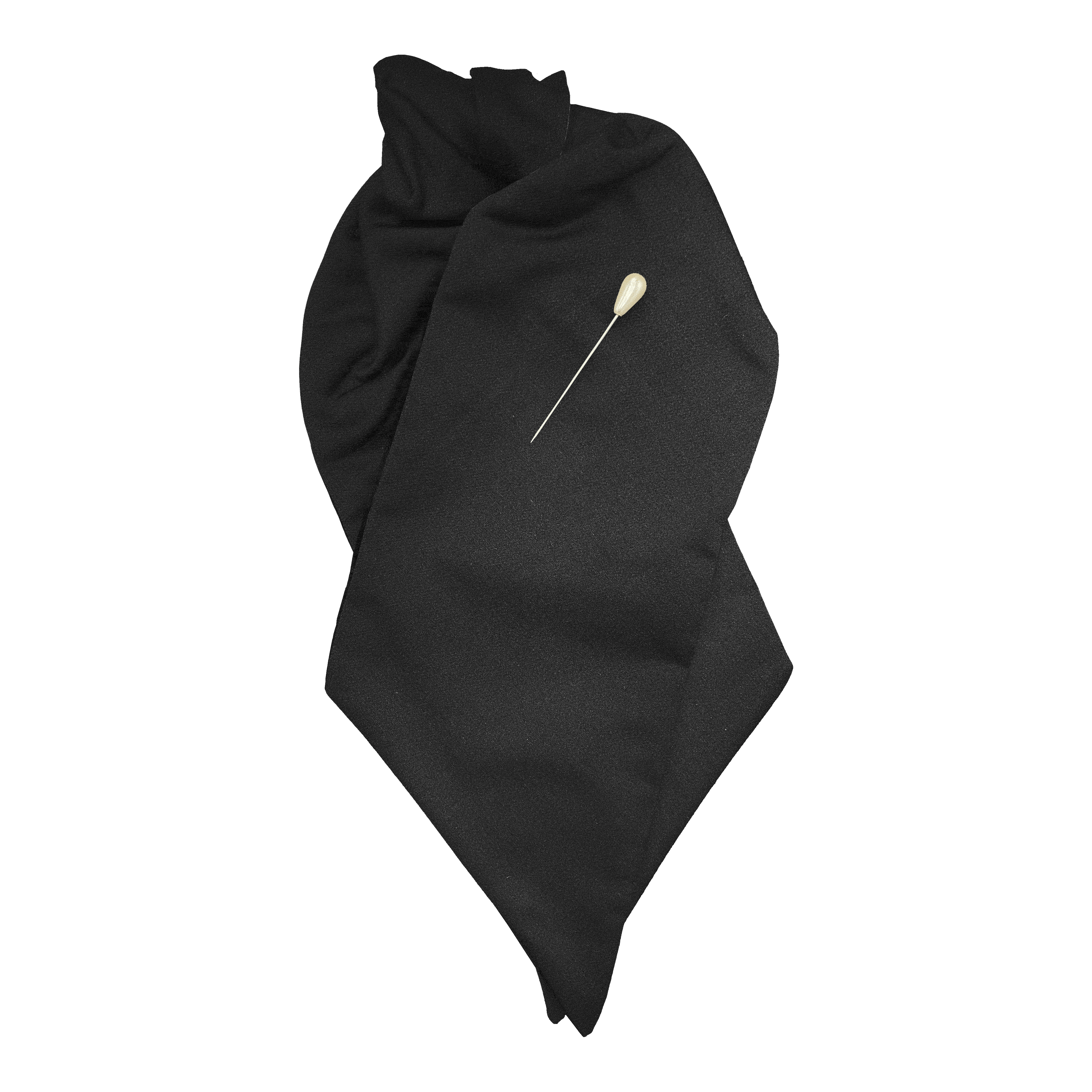 Plastron aus Seide, Stoff: einfarbig schwarz (0480)