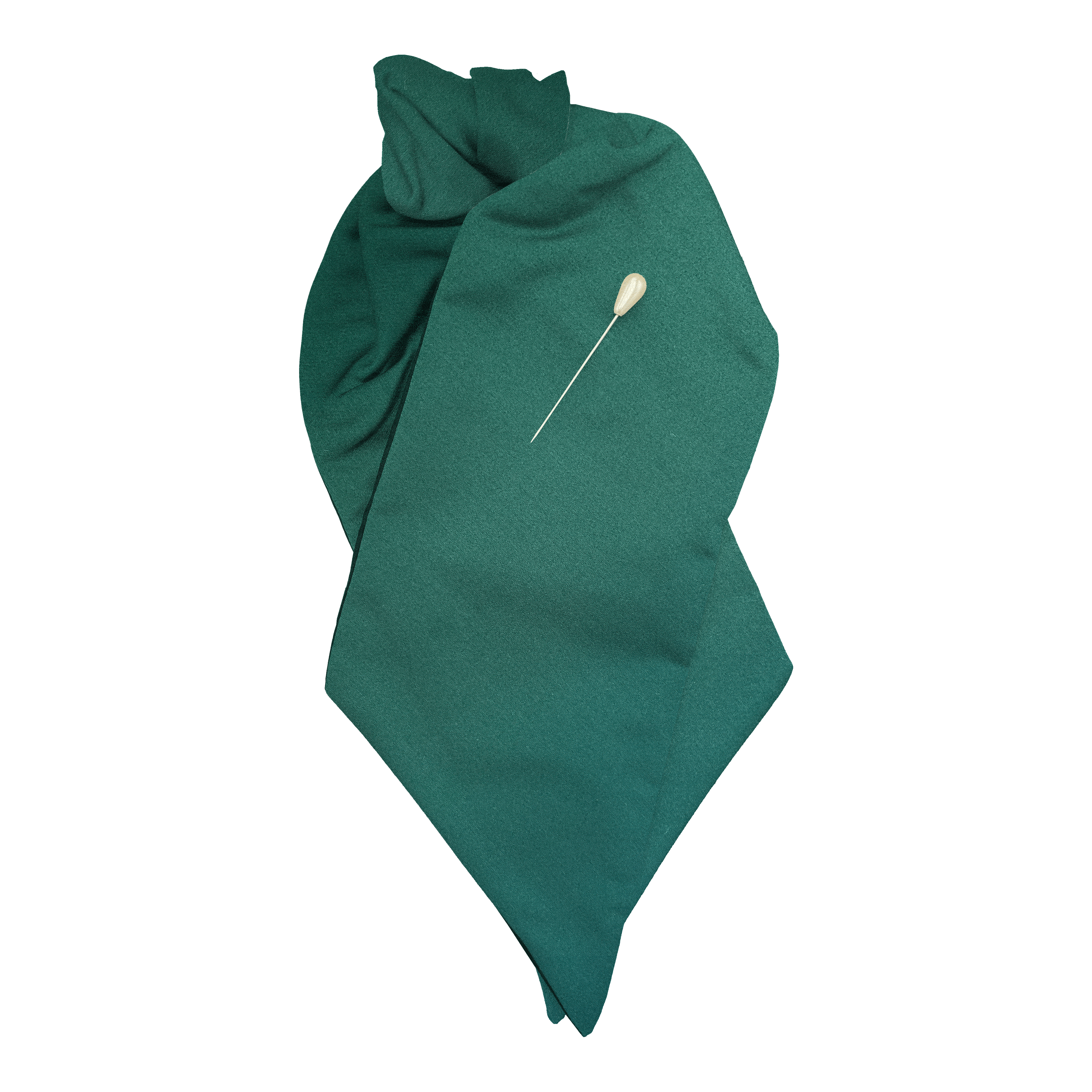 [PL-N-04-0469] Plastron aus Seide, Stoff: einfarbig tannengrün (0469) (mit Nadel)