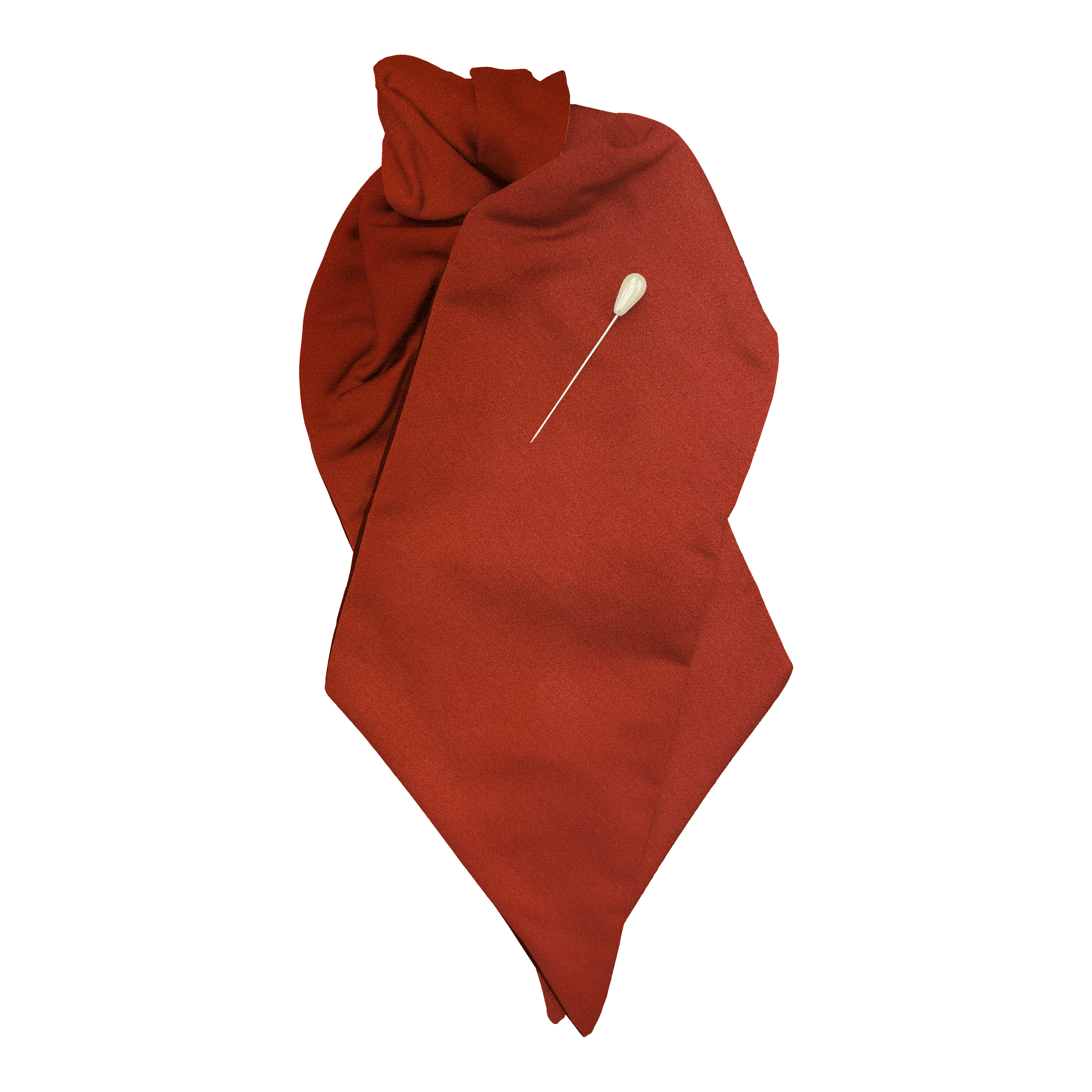 [PL-N-04-0427] Plastron aus Seide, Stoff: einfarbig terracotta (0427) (mit Nadel)