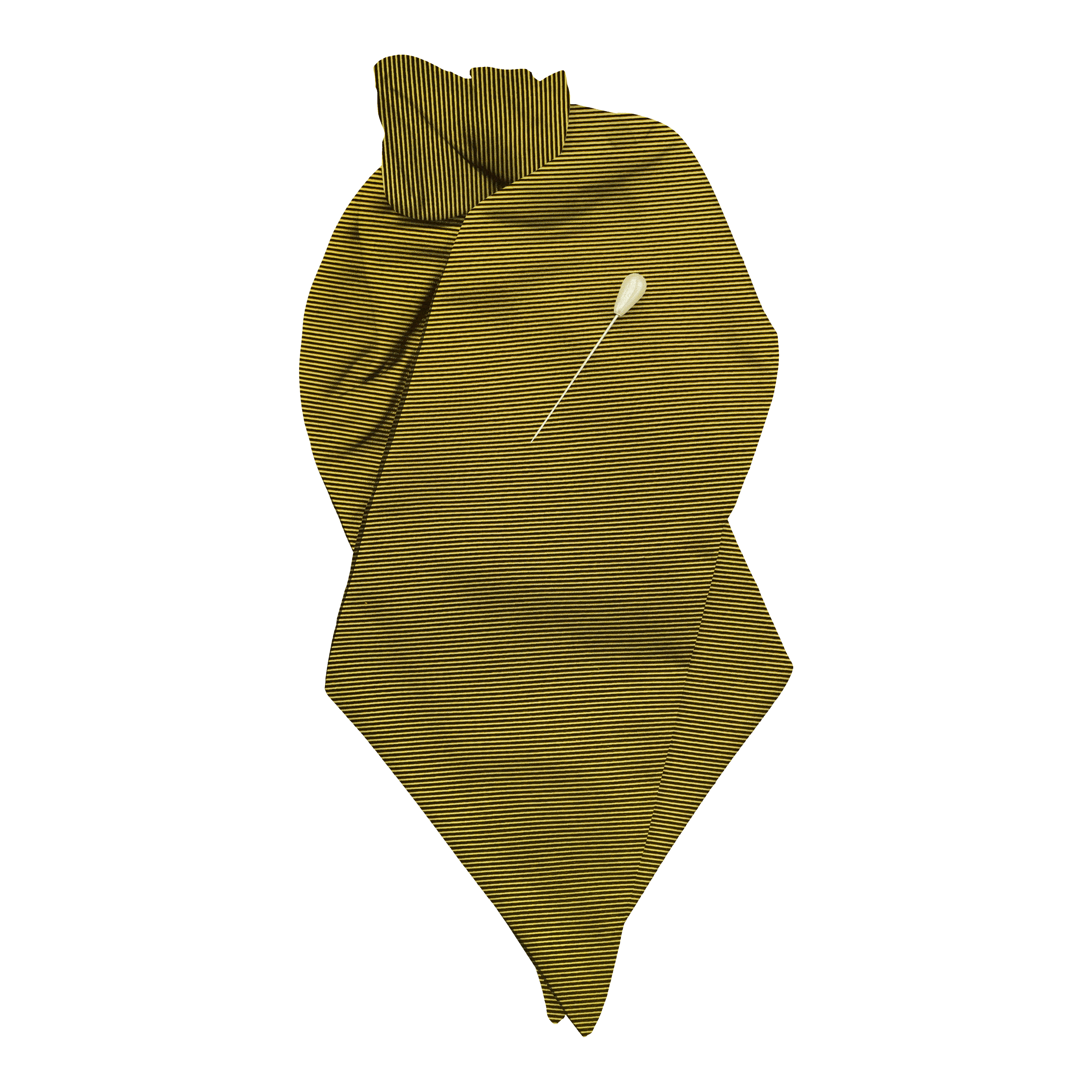 [PL-N-09-0925] Plastron aus Seide, Stoff: gerippt in schwarz-gelb (0925) (mit Nadel)