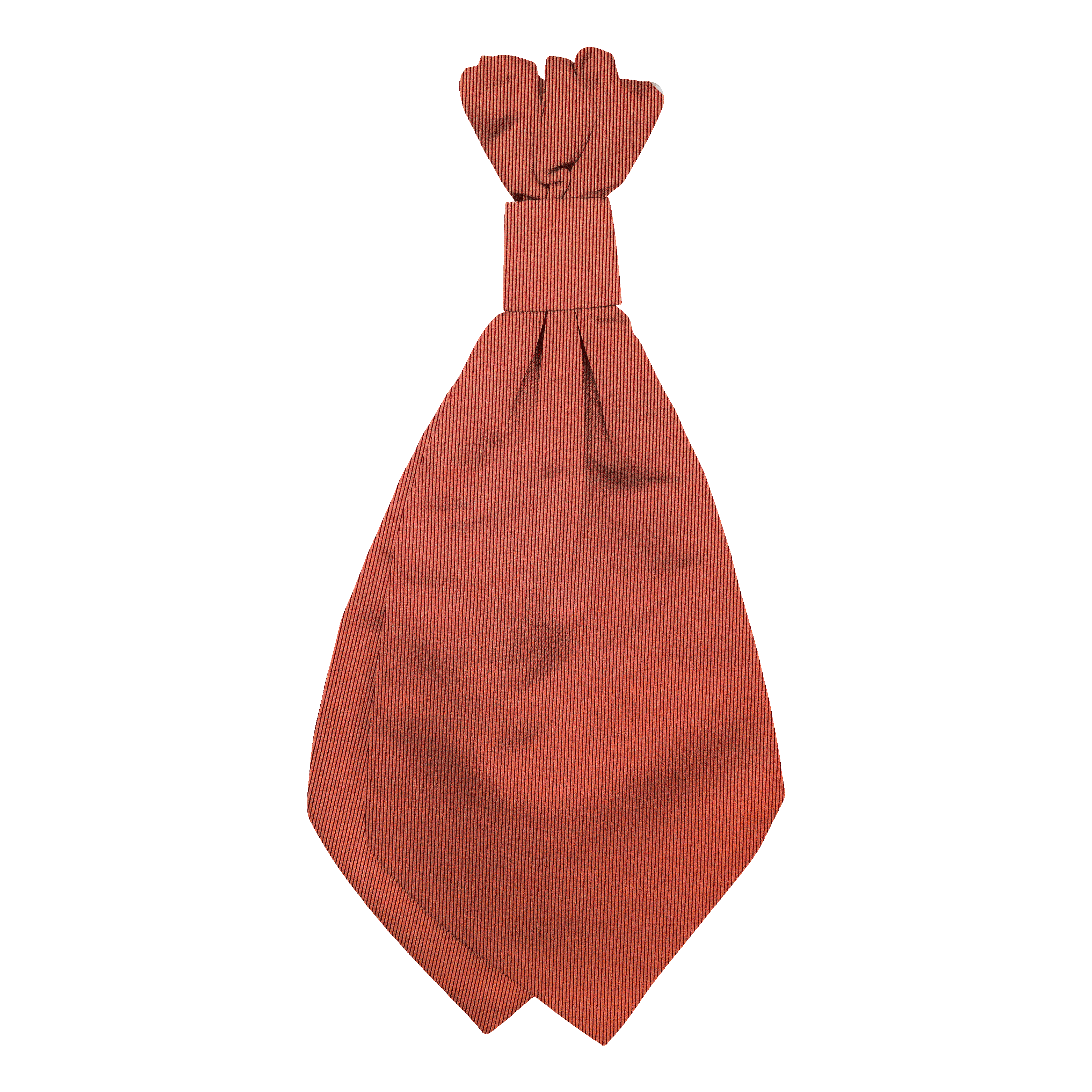 Plastronette mit geradem Knoten aus Seide, Stoff: gerippt in terracotta-schwarz (0926)