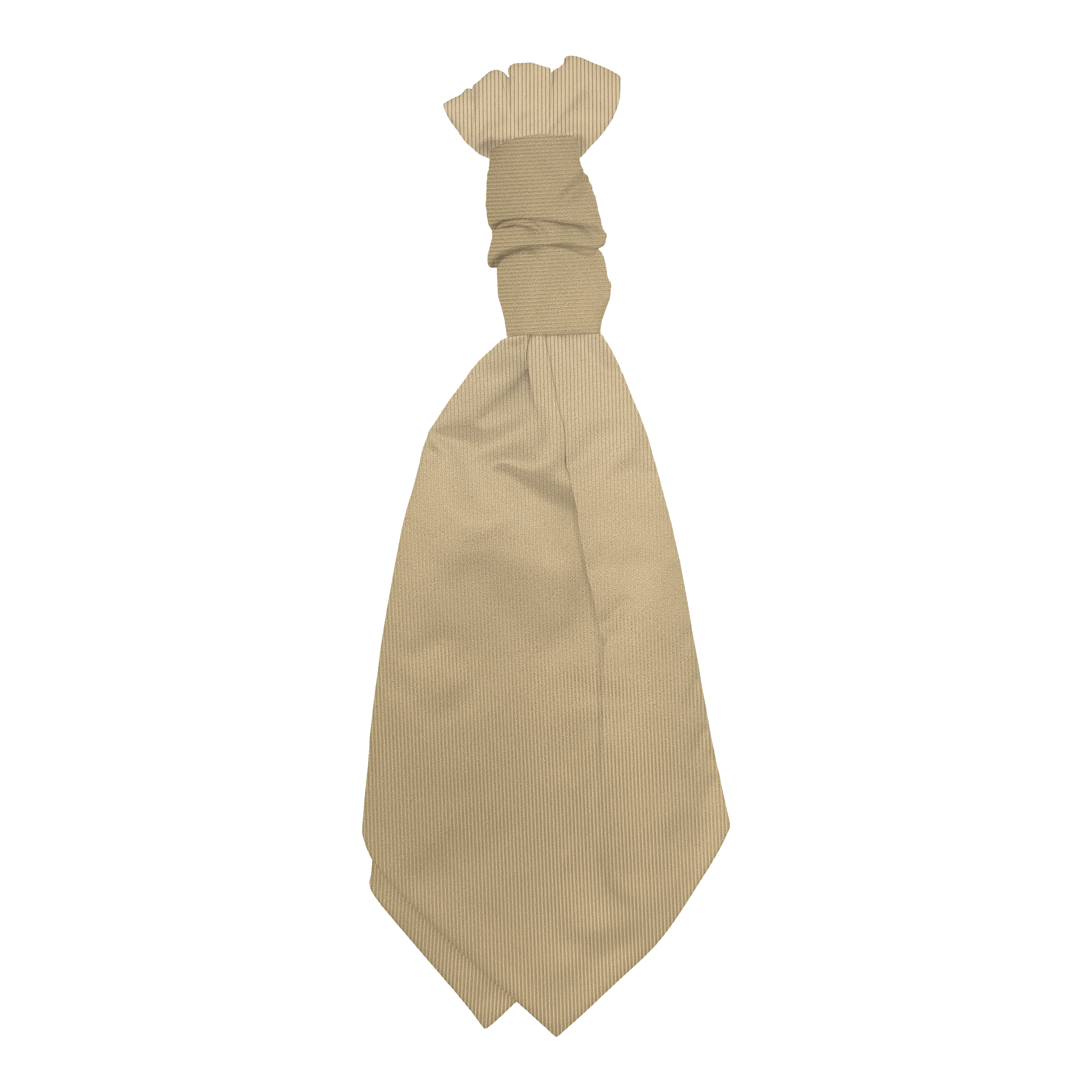 Plastronette mit gebauschtem Knoten aus Seide, Stoff: gerippt in beige (0921)