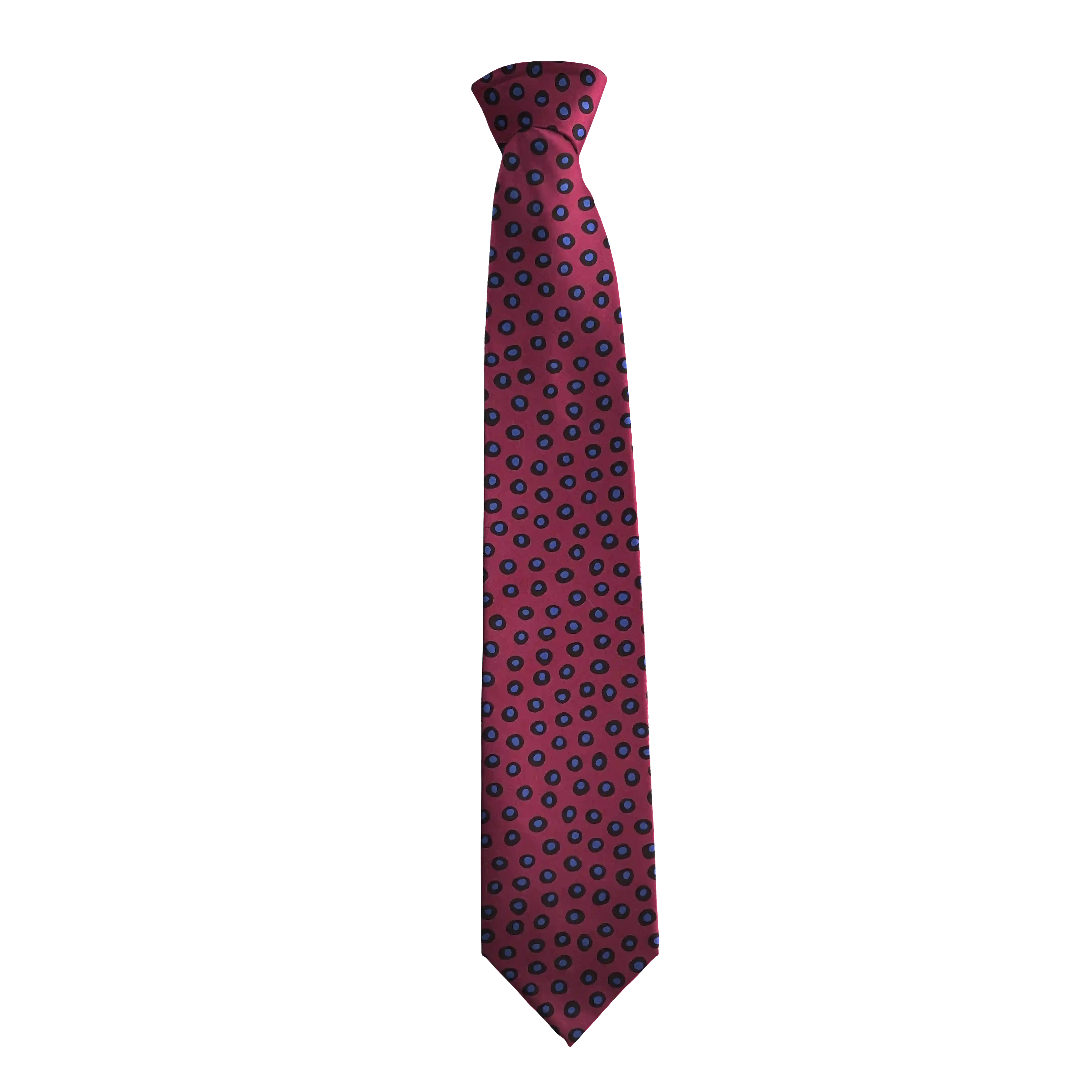 Krawatte aus Seide, Breite: 85 mm, Stoff: blau-schwarz gefleckt auf magenta (6112)
