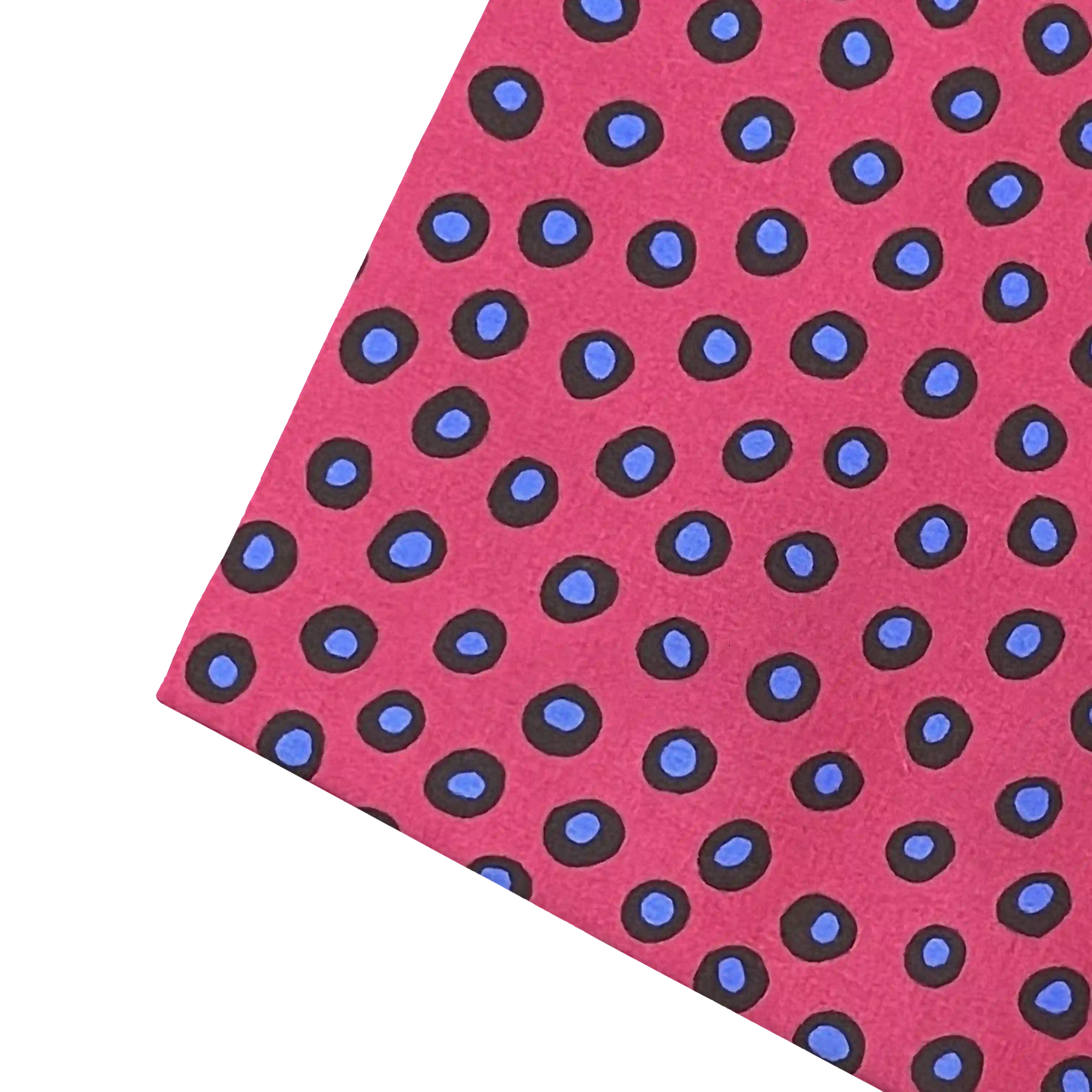 [PS-S300-60-6112] Ziertuch aus Seide, 30 x 30 cm, Stoff: blau-schwarz gefleckt auf magenta (6112)
