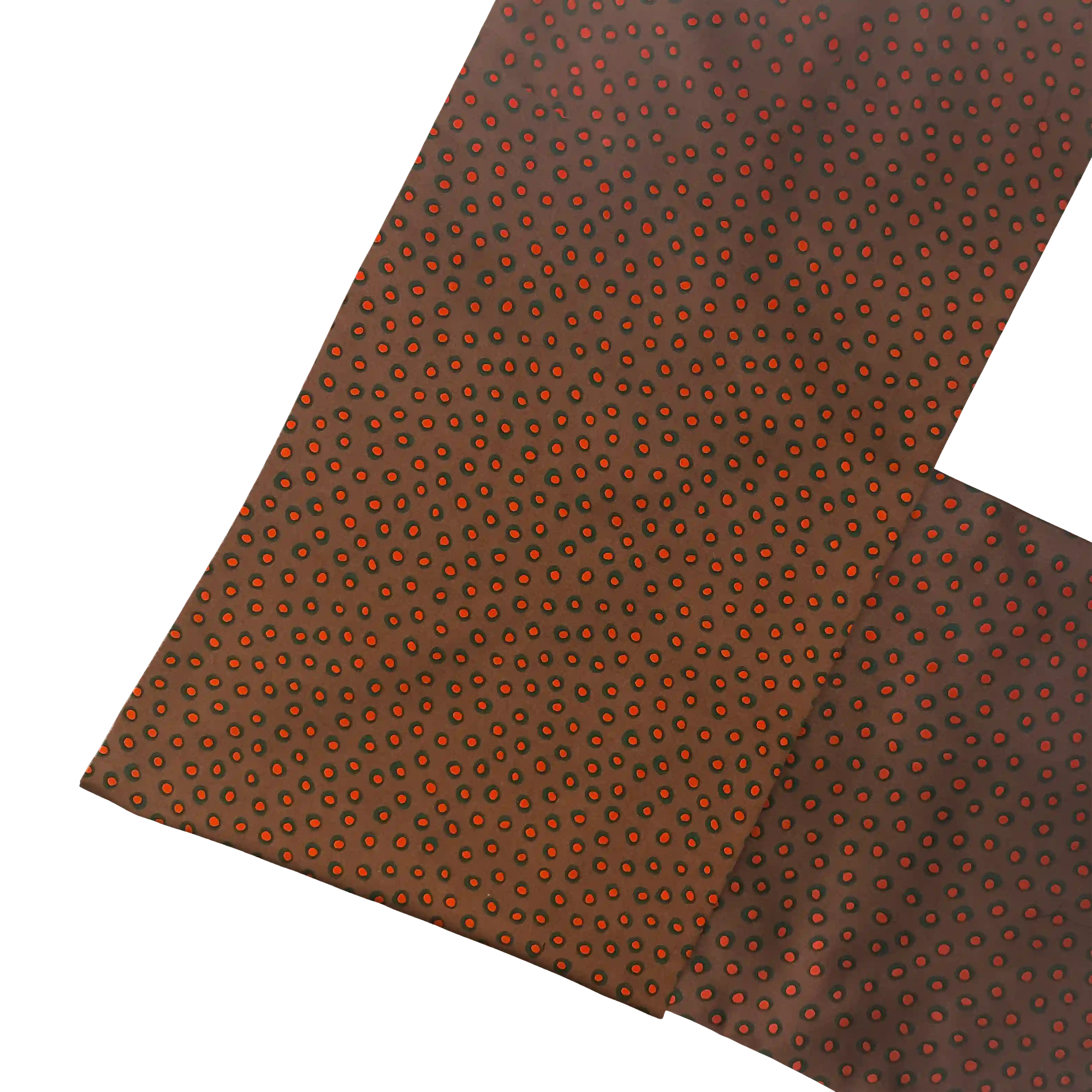 [SC-C-158-60-6114] Mantelschal aus Seide, Stoff: rot-grün gefleckt auf braun (6114) (158 cm)