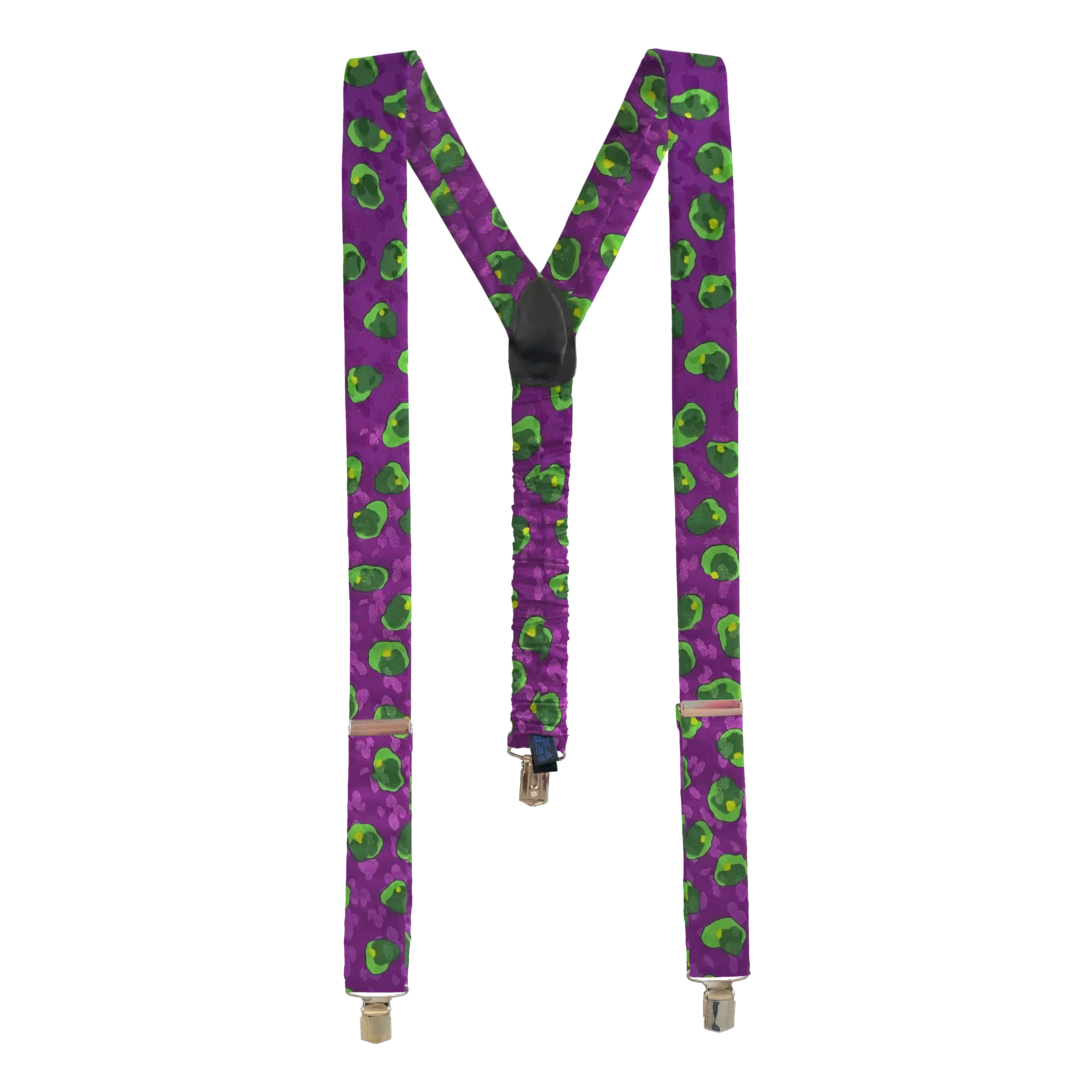 braces from silk, fabric: green speckled on purple (6707)