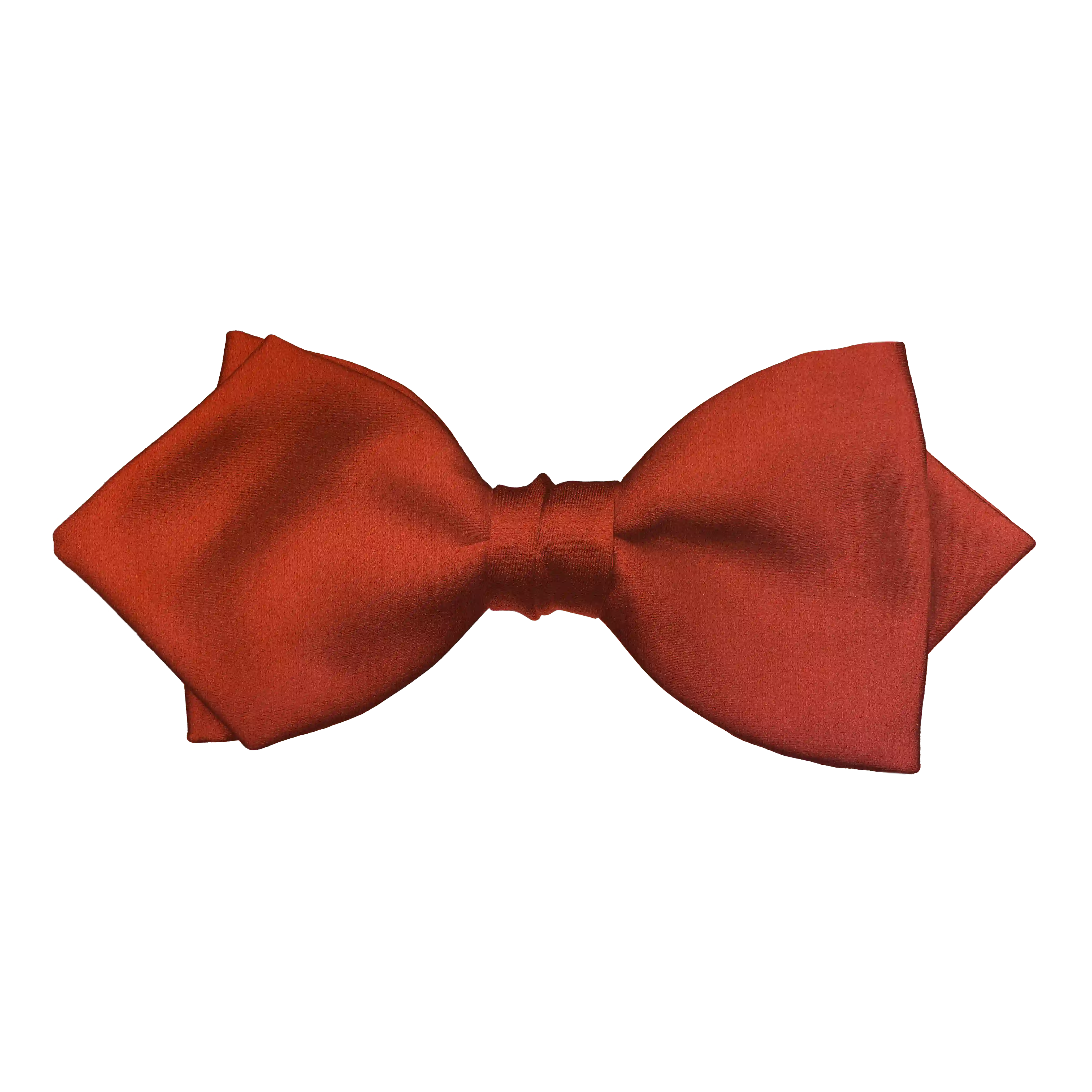 [BT-P-60-E-04-0427] Schleife aus Seide, Form: spitz, Höhe: 60 mm, Stoff: einfarbig terracotta (0427) (EASY: vorgebunden mit verstellbarer Größe)
