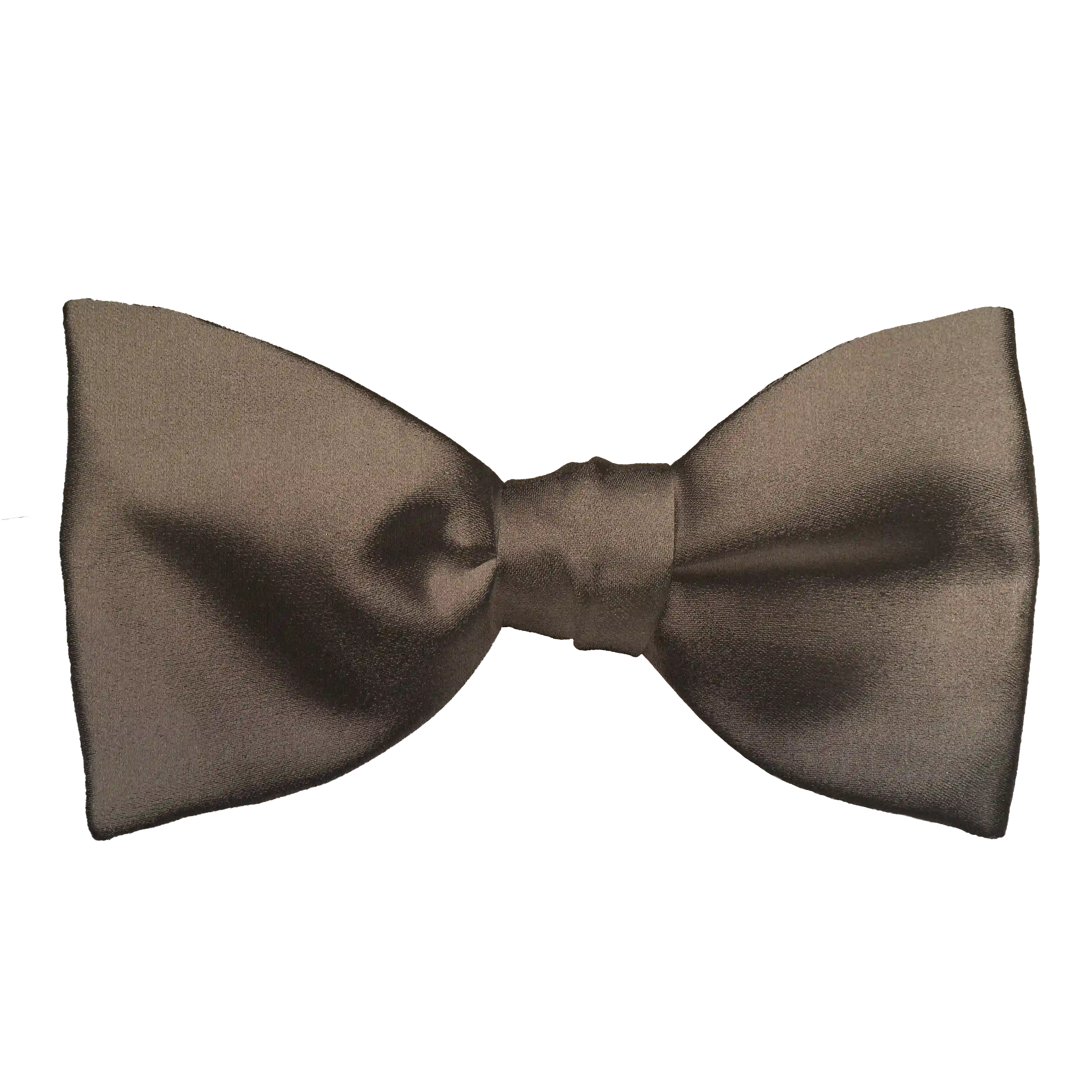 [BT-S-65-E-04-0429] Schleife aus Seide, Form: gerade, Höhe: 65 mm, Stoff: einfarbig dunkelbraun (0429) (EASY: vorgebunden mit verstellbarer Größe)
