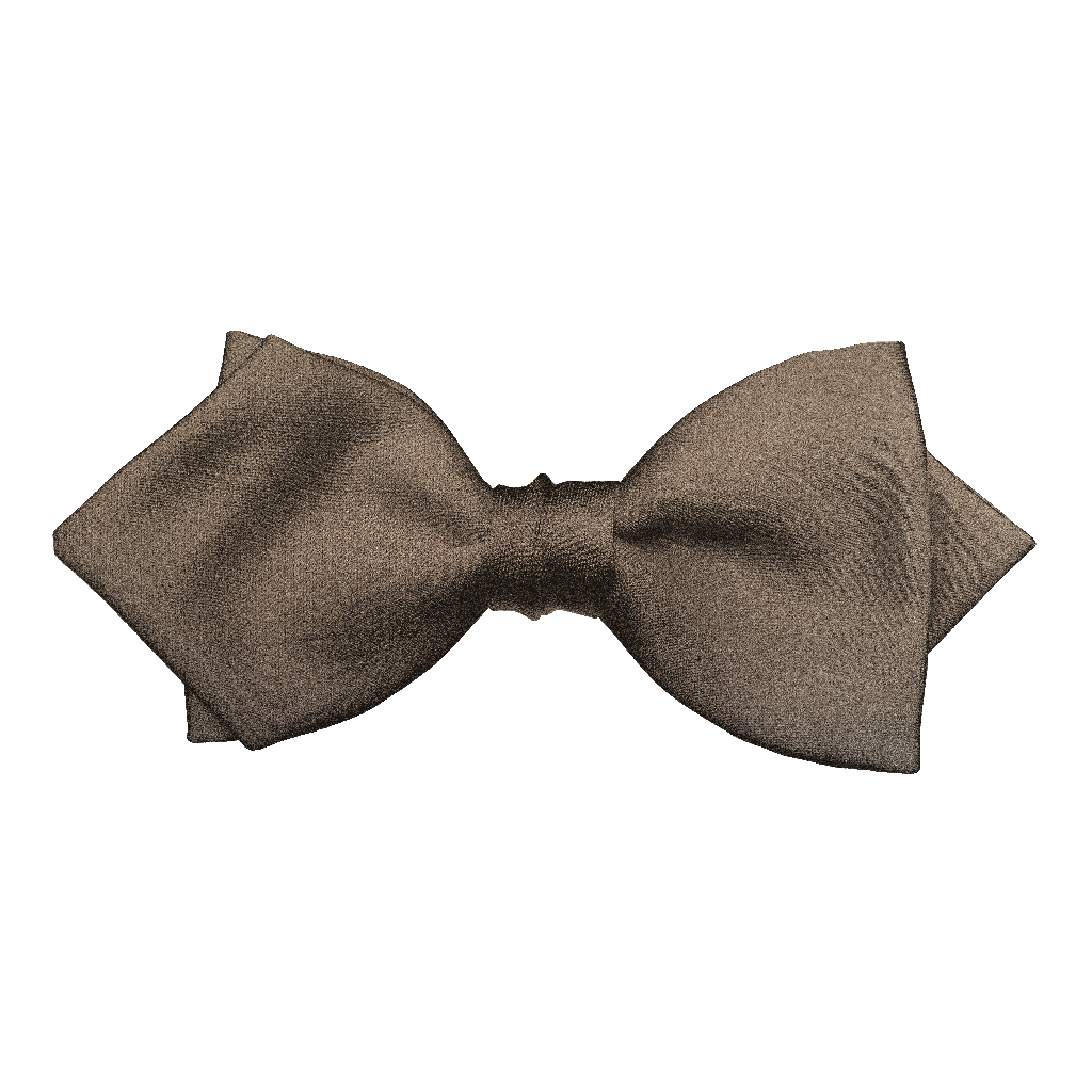 [BT-P-60-E-04-0429] Schleife aus Seide, Form: spitz, Höhe: 60, Stoff: einfarbig dunkelbraun (0429) (EASY: vorgebunden mit verstellbarer Größe)