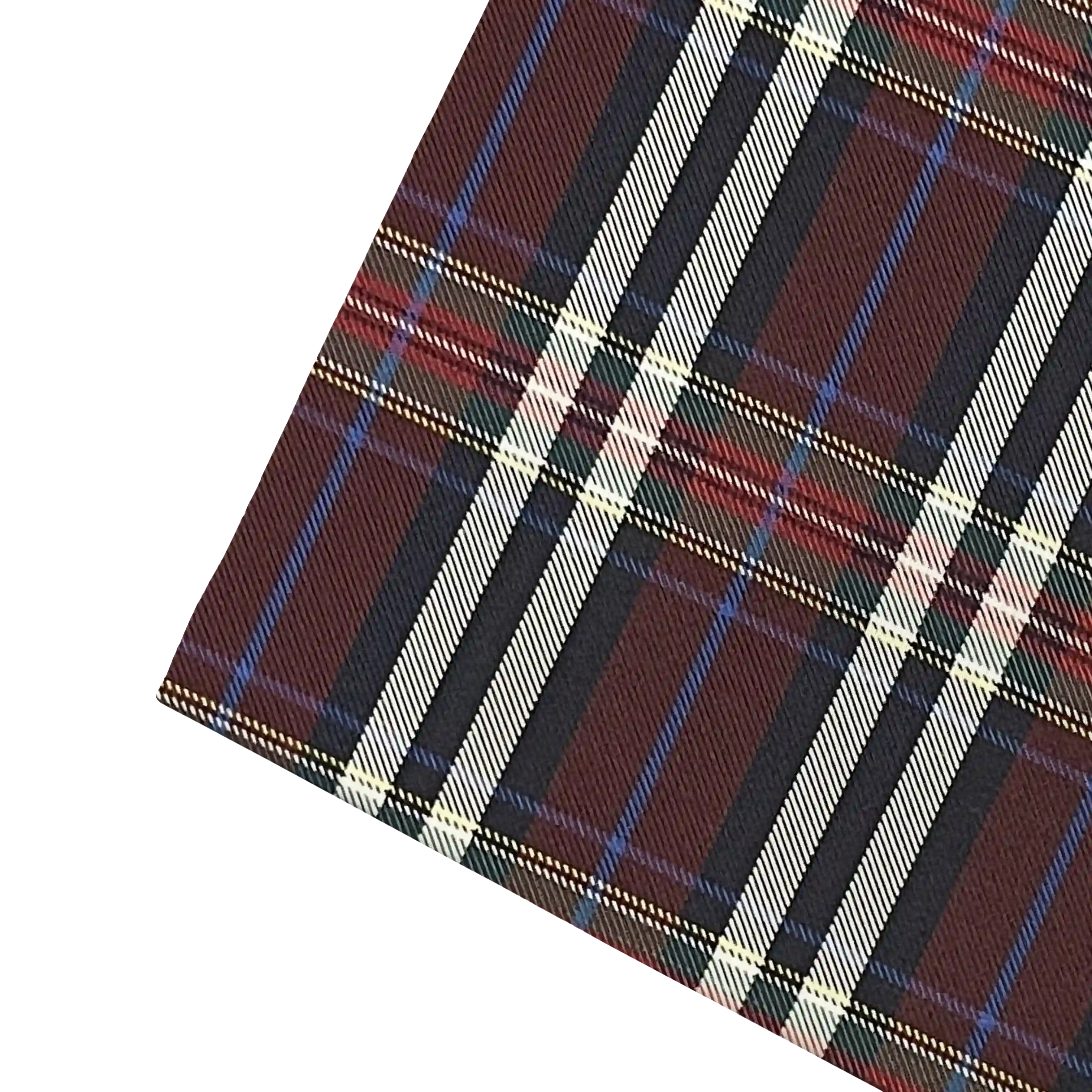 Ziertuch aus Seide, 30 x 30 cm, Stoff: kariert in bordeauxrot, blau, weiß und grün (7940)