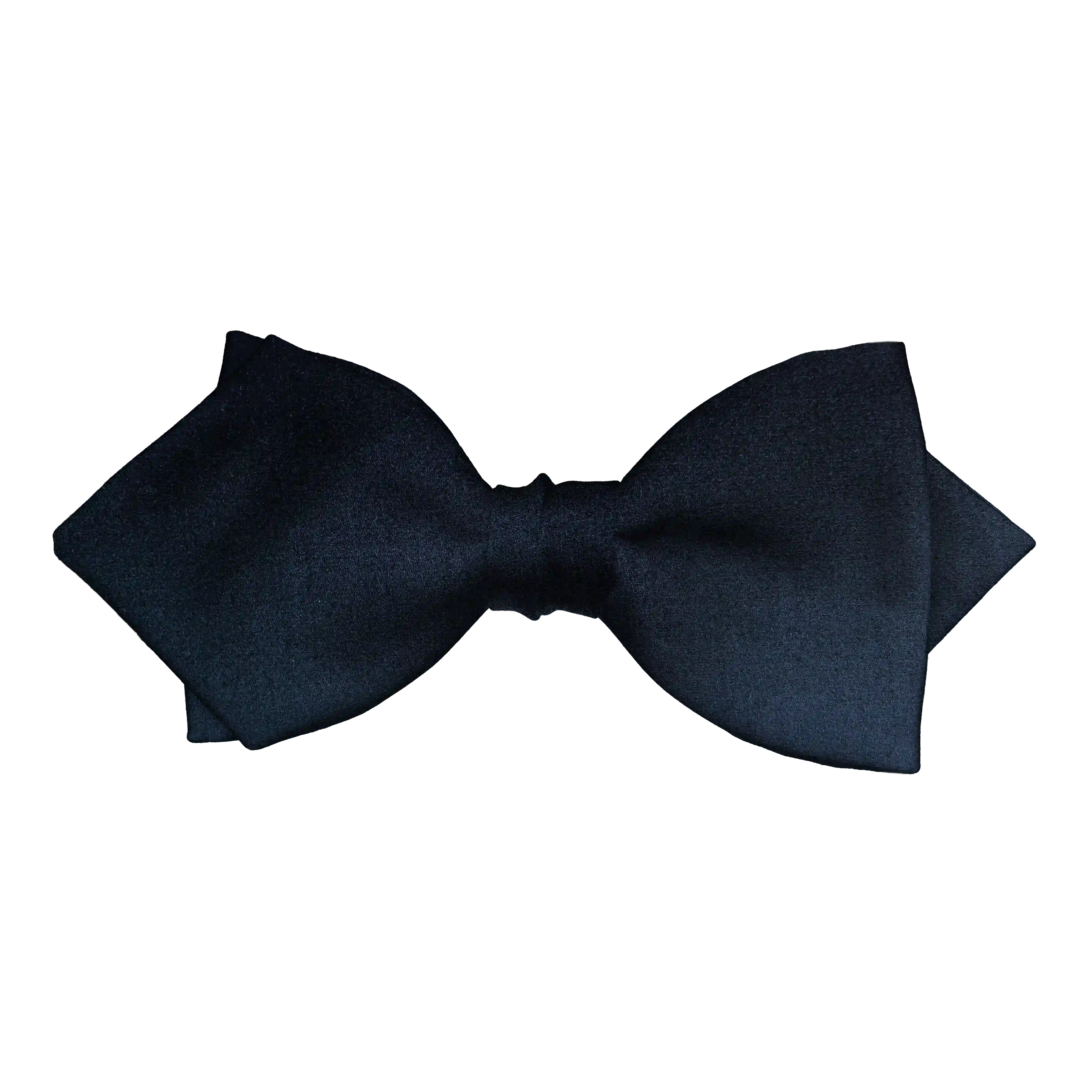 [BT-P-60-E-04-0439] Schleife aus Seide, Form: spitz, Höhe: 60 mm, Stoff: einfarbig dunkelblau (0439) (EASY: vorgebunden mit verstellbarer Größe)