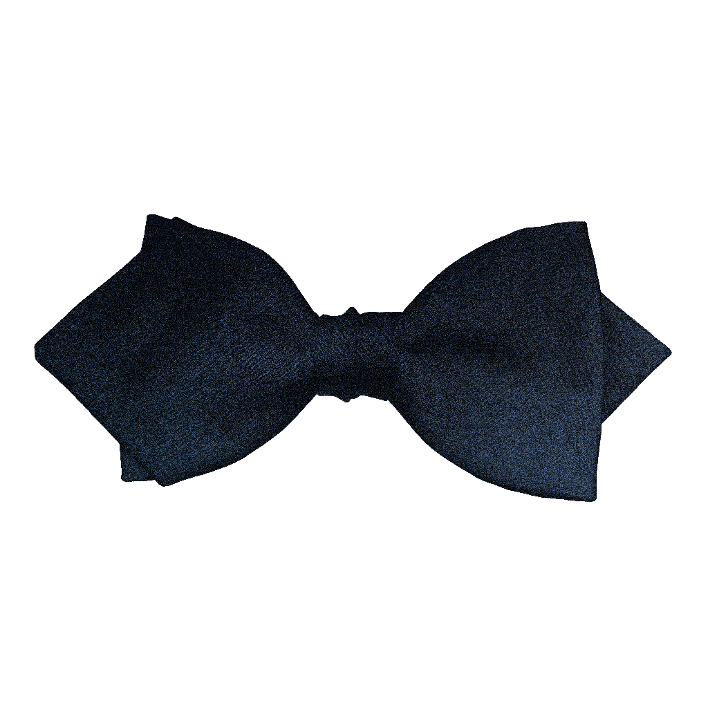 [BT-P-60-E-04-0439] Schleife aus Seide, Form: spitz, Höhe: 60, Stoff: einfarbig dunkelblau (0439) (EASY: vorgebunden mit verstellbarer Größe)