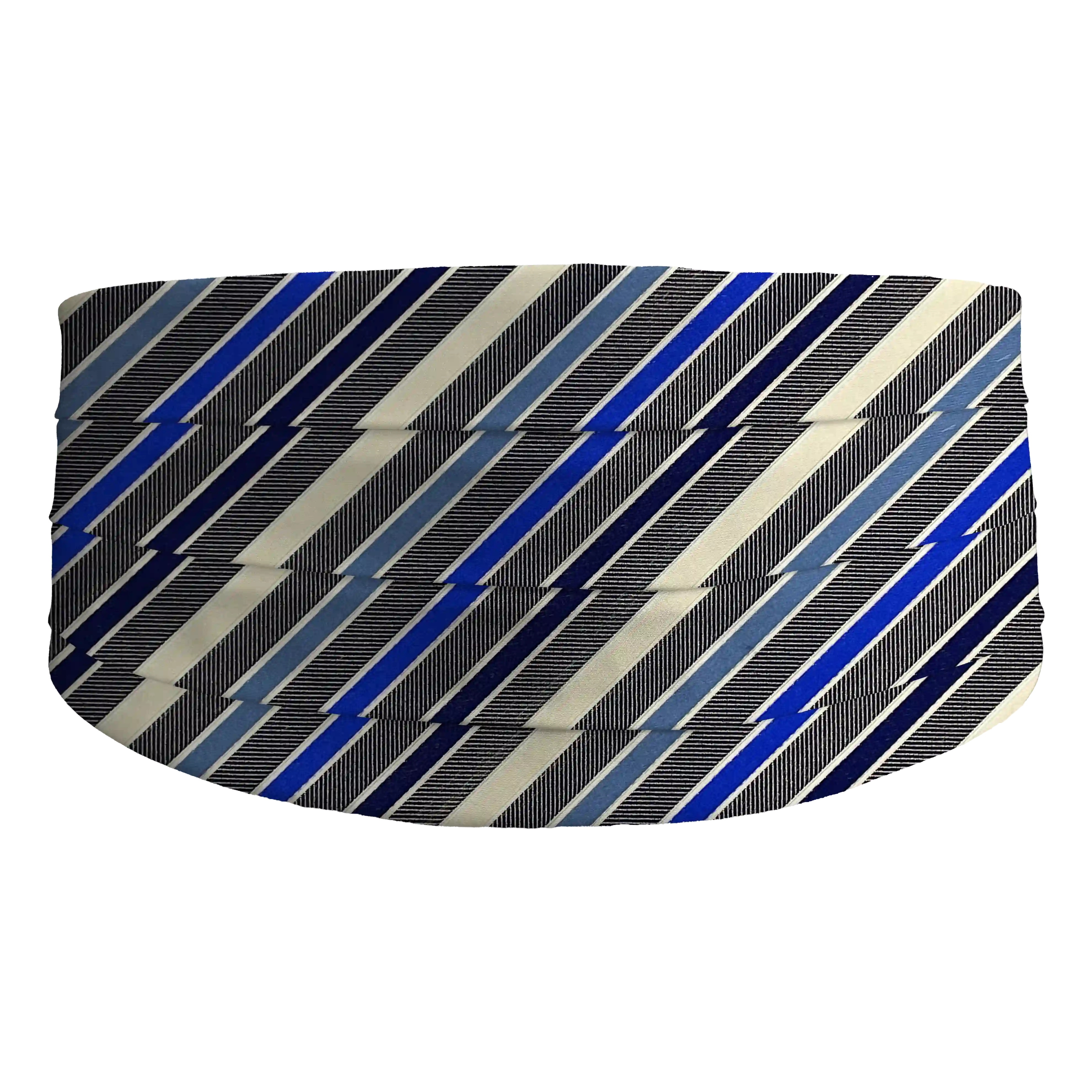 Kummerbund aus Seide, Stoff: gestreift in Blautönen und mit blau gerippten Streifen (7897)