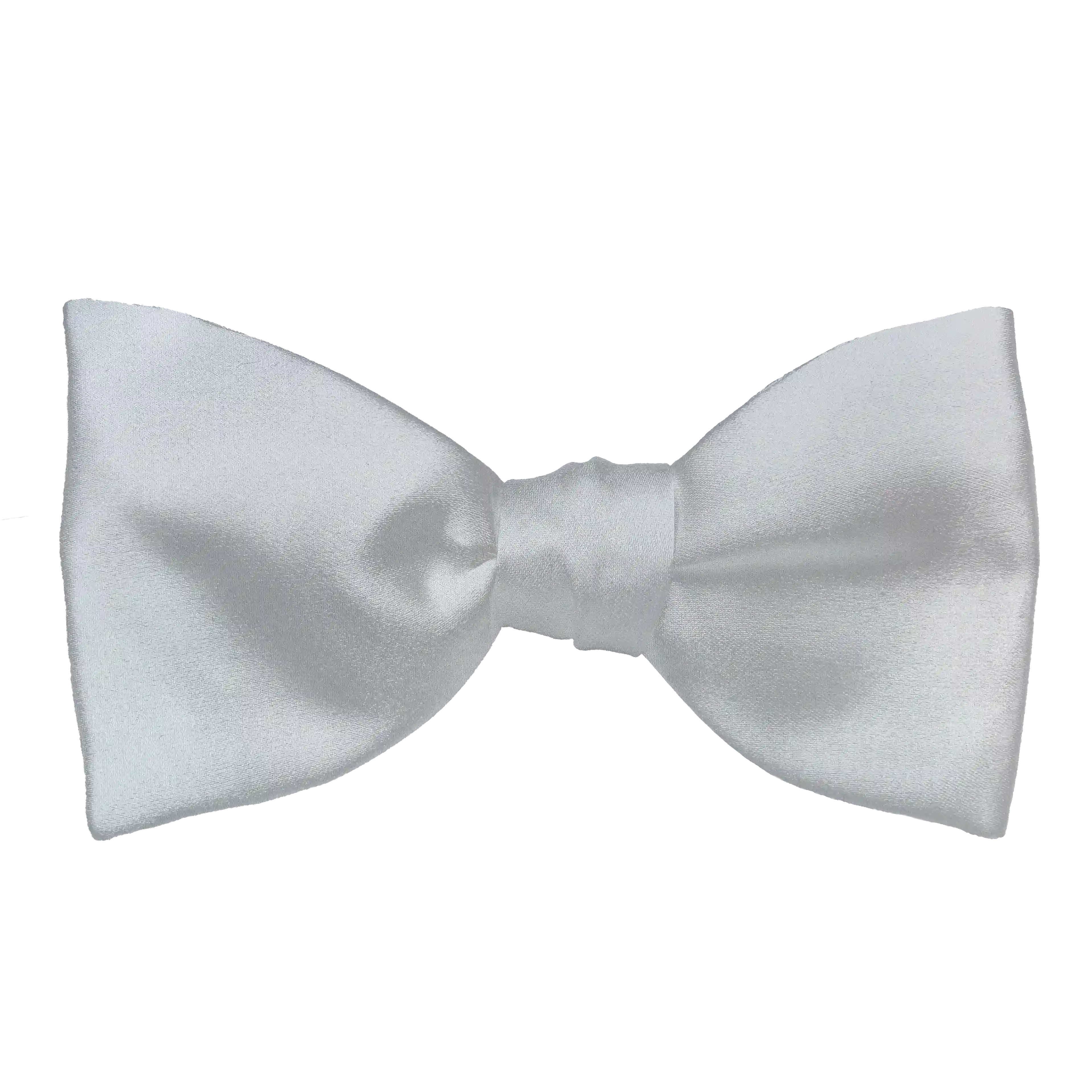 [BT-S-65-E-04-0453] Schleife aus Seide, Form: gerade, Höhe: 65 mm, Stoff: einfarbig silber (0453) (EASY: vorgebunden mit verstellbarer Größe)
