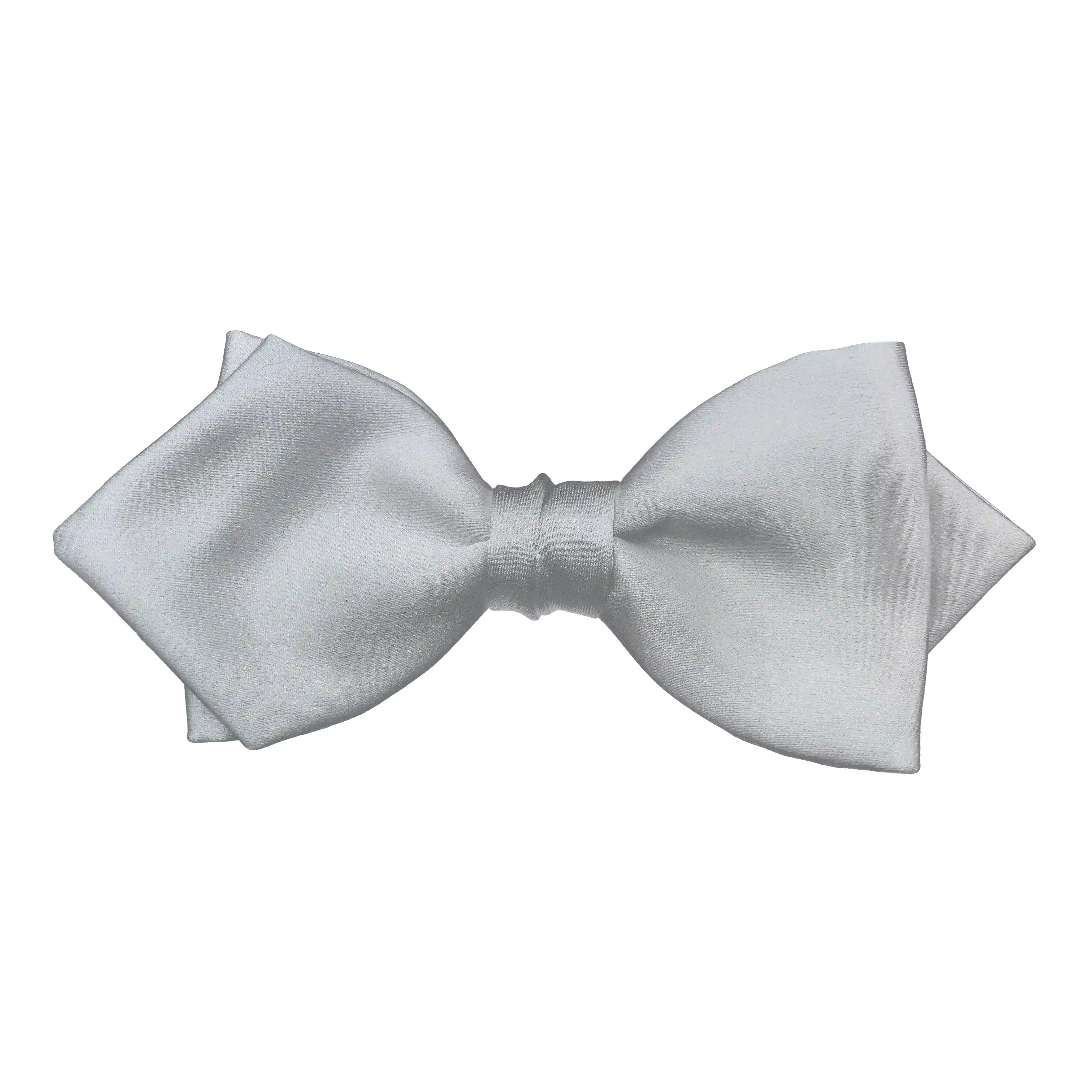 [BT-P-60-E-04-0453] Schleife aus Seide, Form: spitz, Höhe: 60 mm, Stoff: einfarbig silber (0453) (EASY: vorgebunden mit verstellbarer Größe)