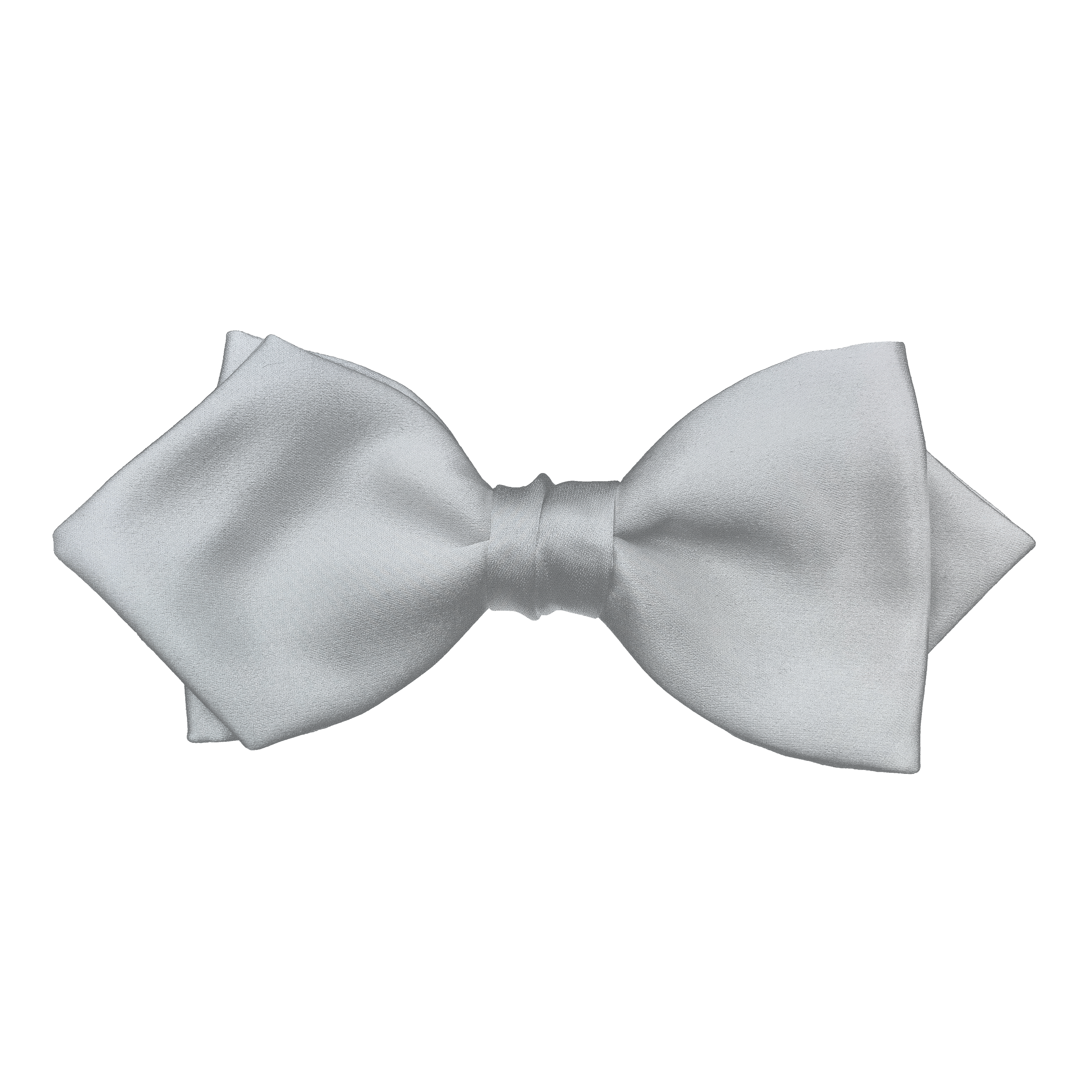 Schleife aus Seide, Form: spitz, Höhe: 60, Stoff: einfarbig silber (0453)