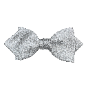 Schleife aus Seide, Form: spitz, Höhe: 60, Stoff: einfarbig silber (0453)