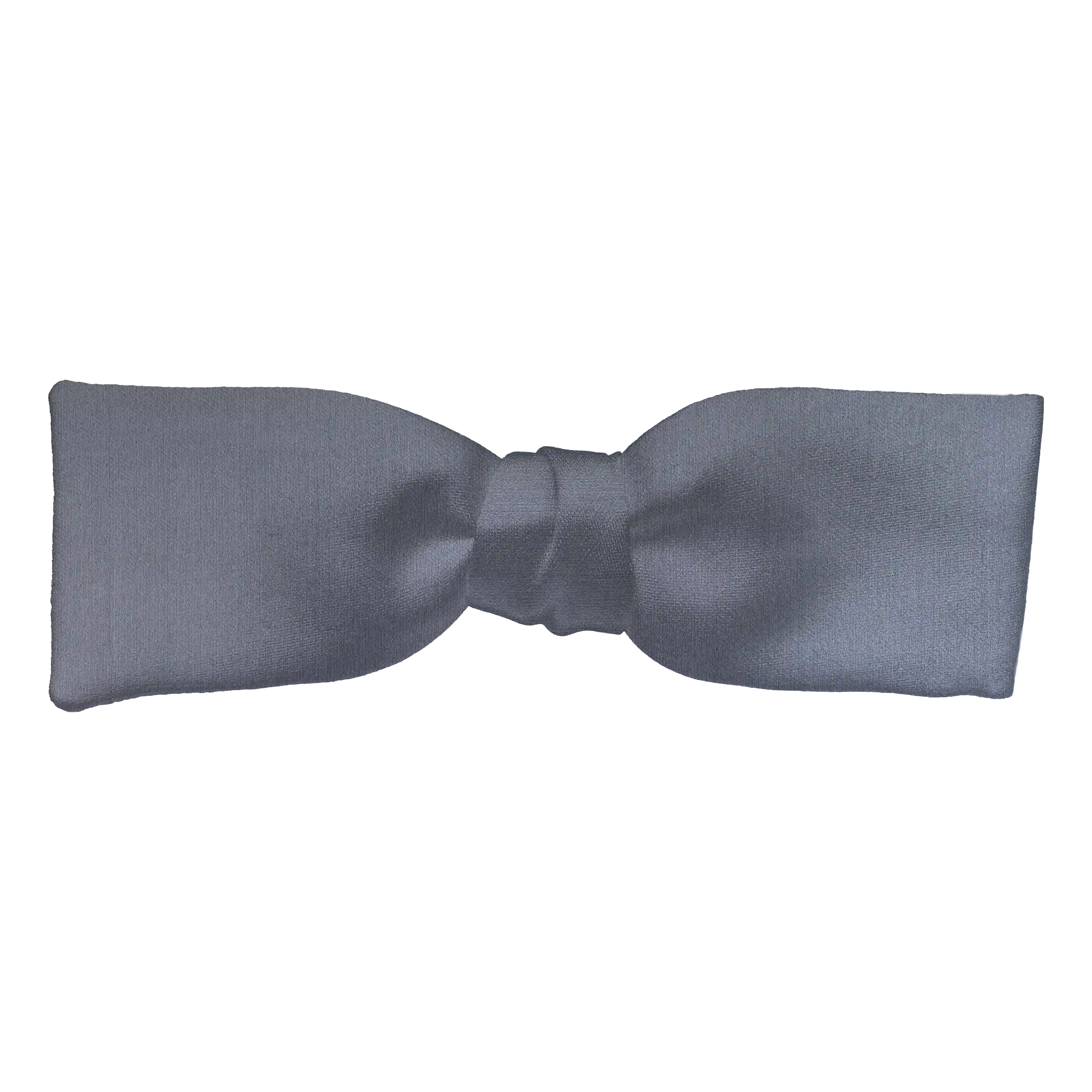 [BT-S-35-E-04-0457] Schleife aus Seide, Form: gerade, Höhe: 35 mm, Stoff: einfarbig grau (0457) (EASY: vorgebunden mit verstellbarer Größe)