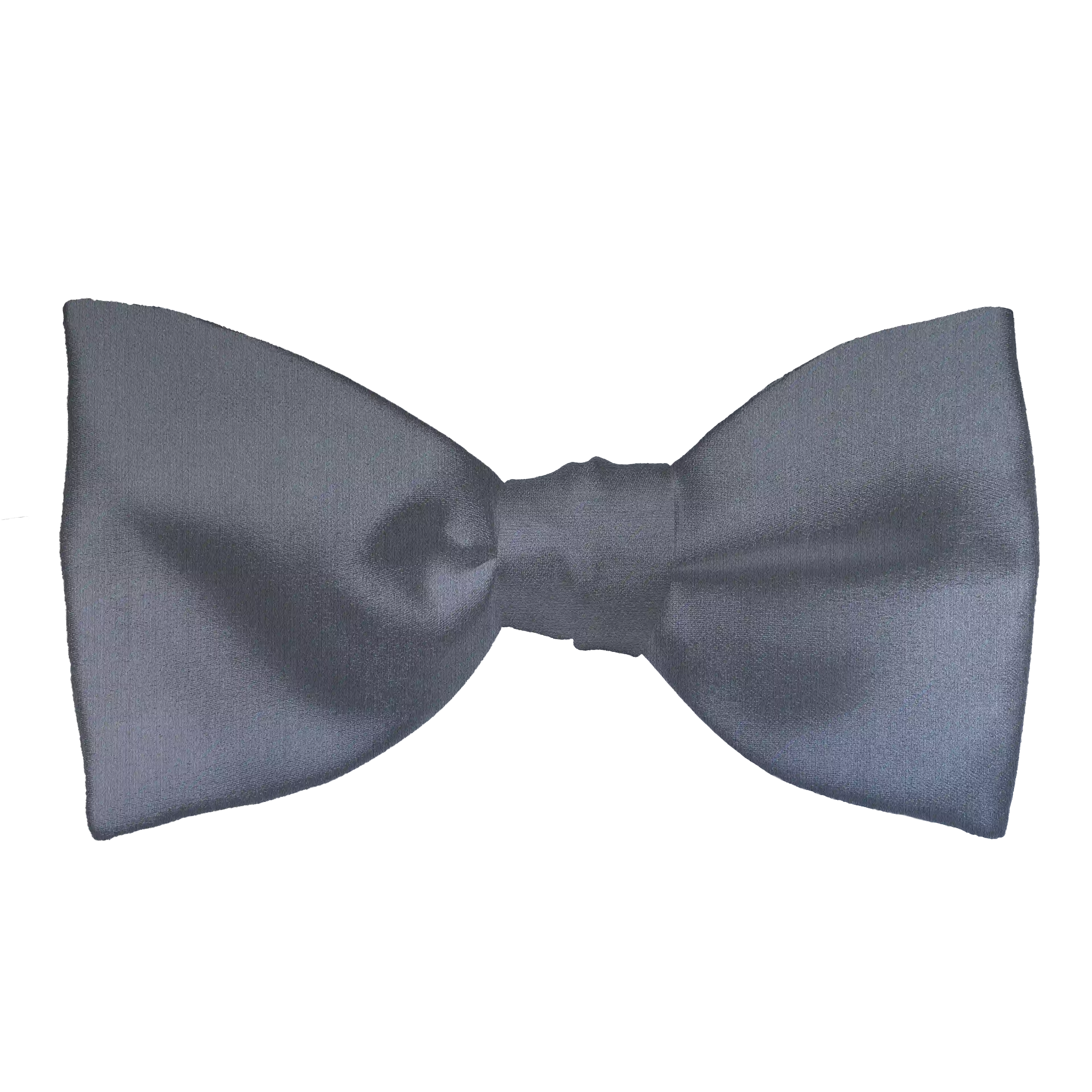 [BT-S-65-E-04-0457] Schleife aus Seide, Form: gerade, Höhe: 65 mm, Stoff: einfarbig grau (0457) (EASY: vorgebunden mit verstellbarer Größe)