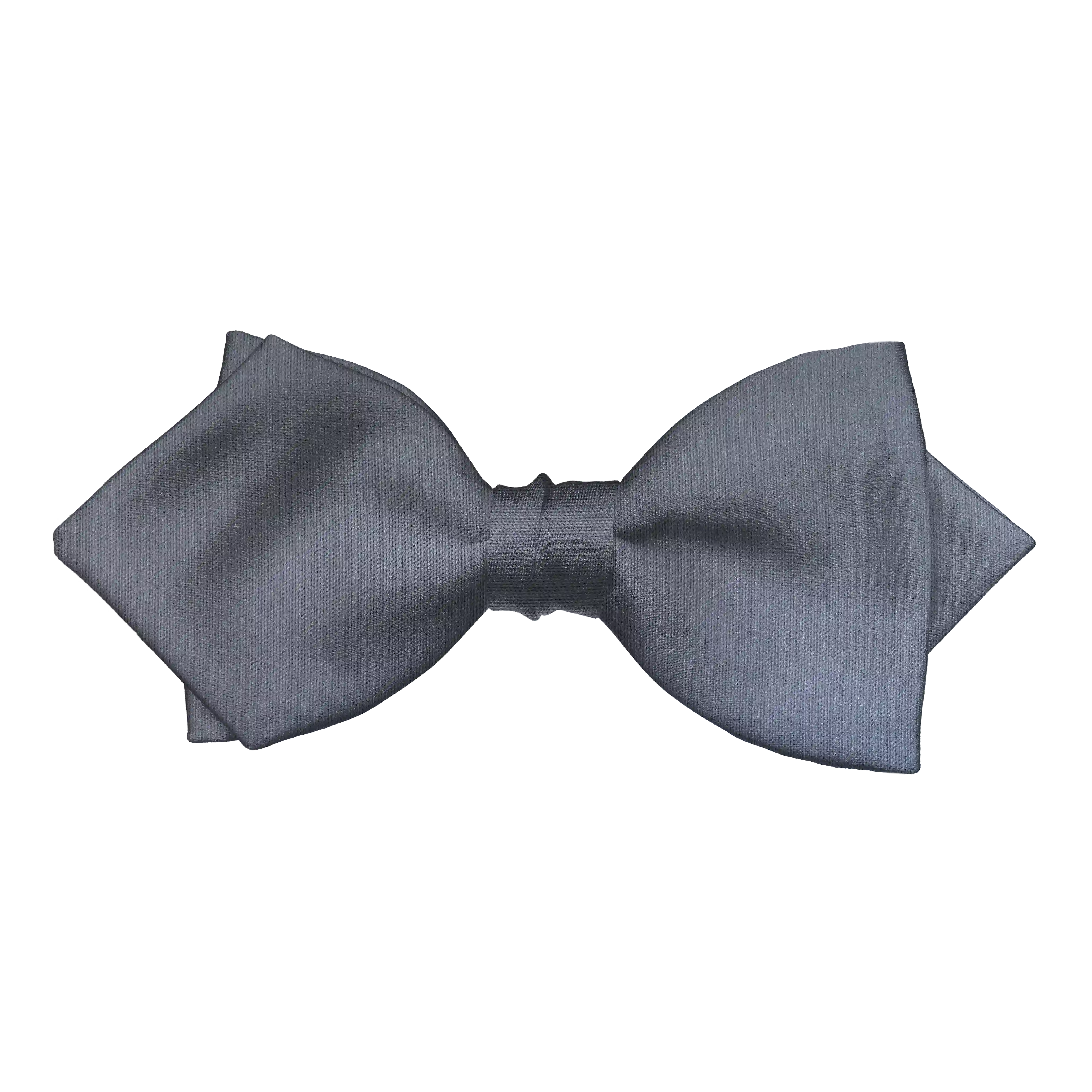 [BT-P-60-E-04-0457] Schleife aus Seide, Form: spitz, Höhe: 60 mm, Stoff: einfarbig grau (0457) (EASY: vorgebunden mit verstellbarer Größe)