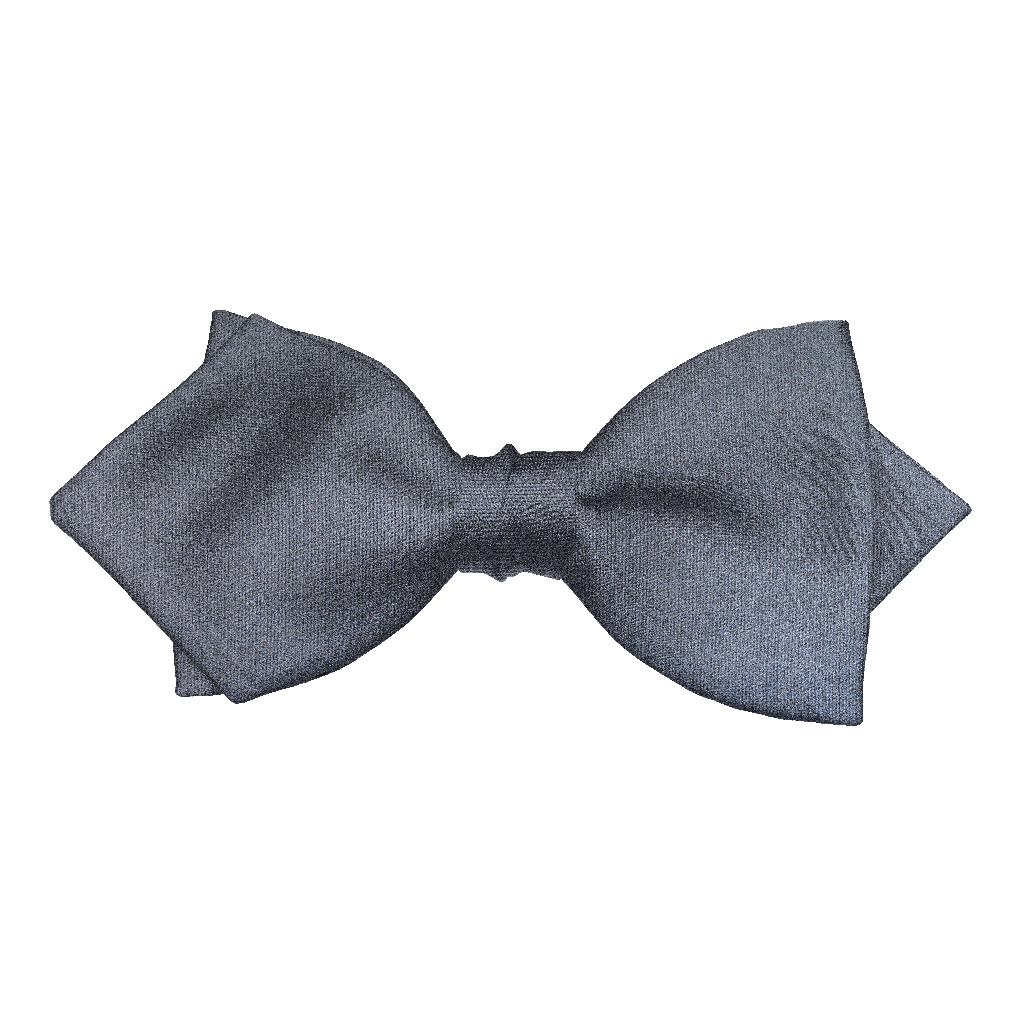 [BT-P-60-E-04-0457] Schleife aus Seide, Form: spitz, Höhe: 60, Stoff: einfarbig grau (0457) (EASY: vorgebunden mit verstellbarer Größe)