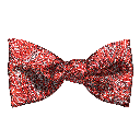 Schleife aus Seide, Form: gerade, Höhe: 65, Stoff: hellblaues Paisley auf rot (7244)