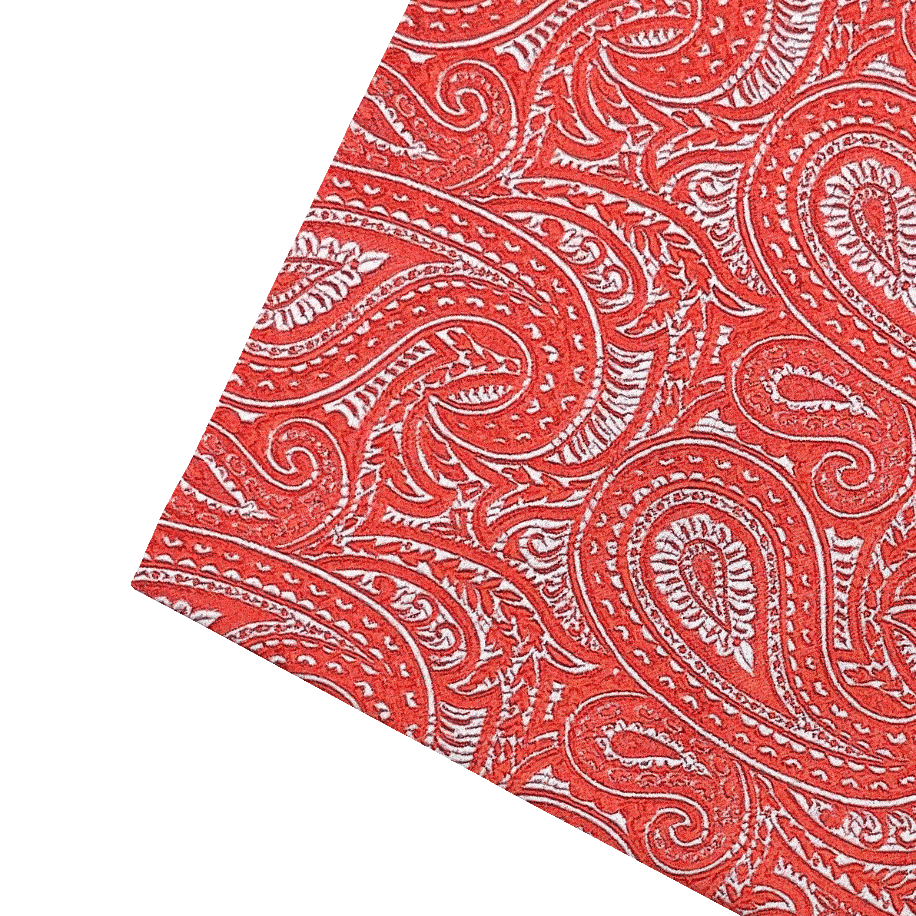 Ziertuch aus Seide, 30 x 30 cm, Stoff: hellblaues Paisley auf rot (7244)
