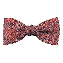 Schleife aus Seide, Form: gerade, Höhe: 50, Stoff: dunkelblaues Paisley auf rot (7246)