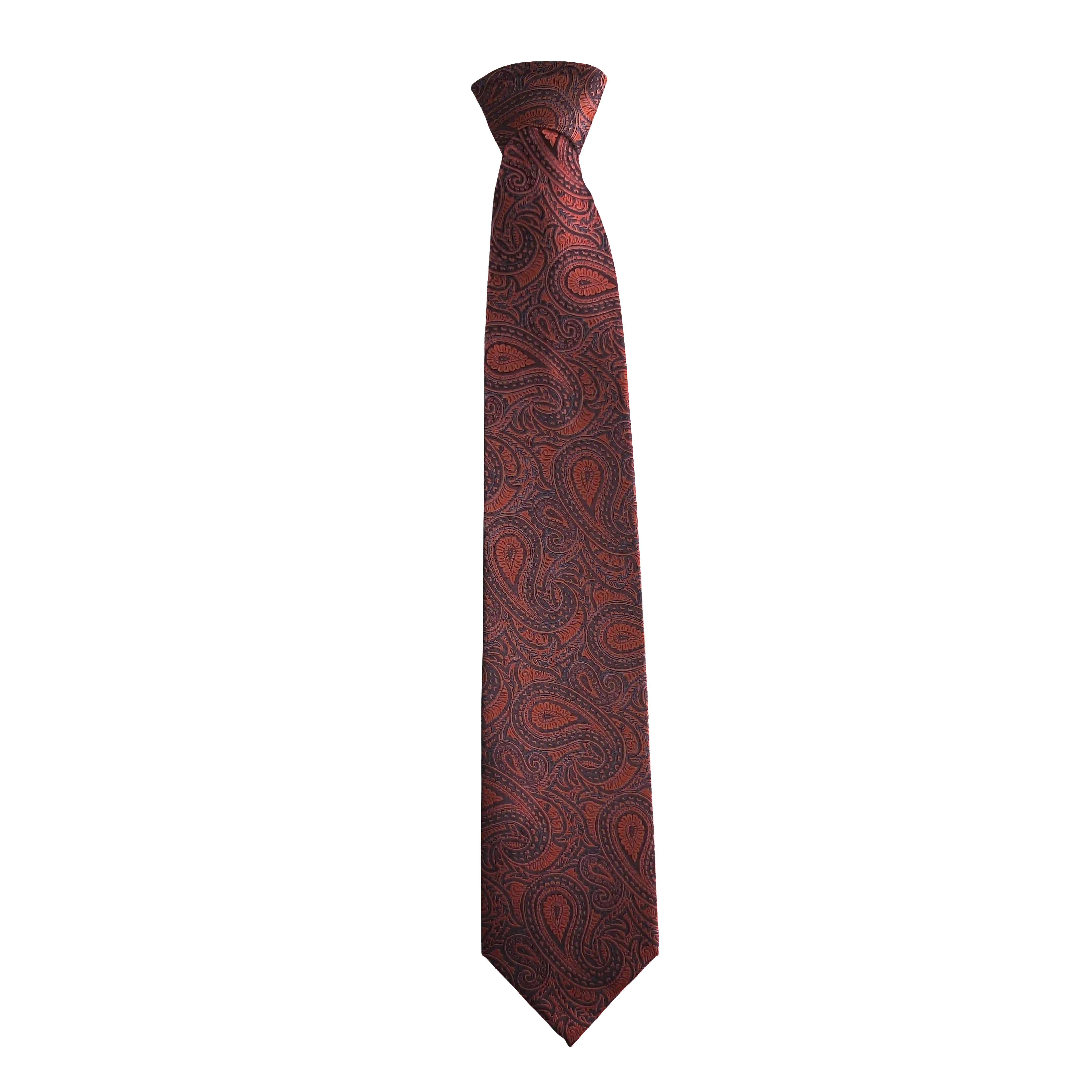 [T-85-M-70-7246] Krawatte aus Seide, Breite: 85 mm, Stoff: dunkelblaues Paisley auf rot (7246) (Standardlänge (150 cm))