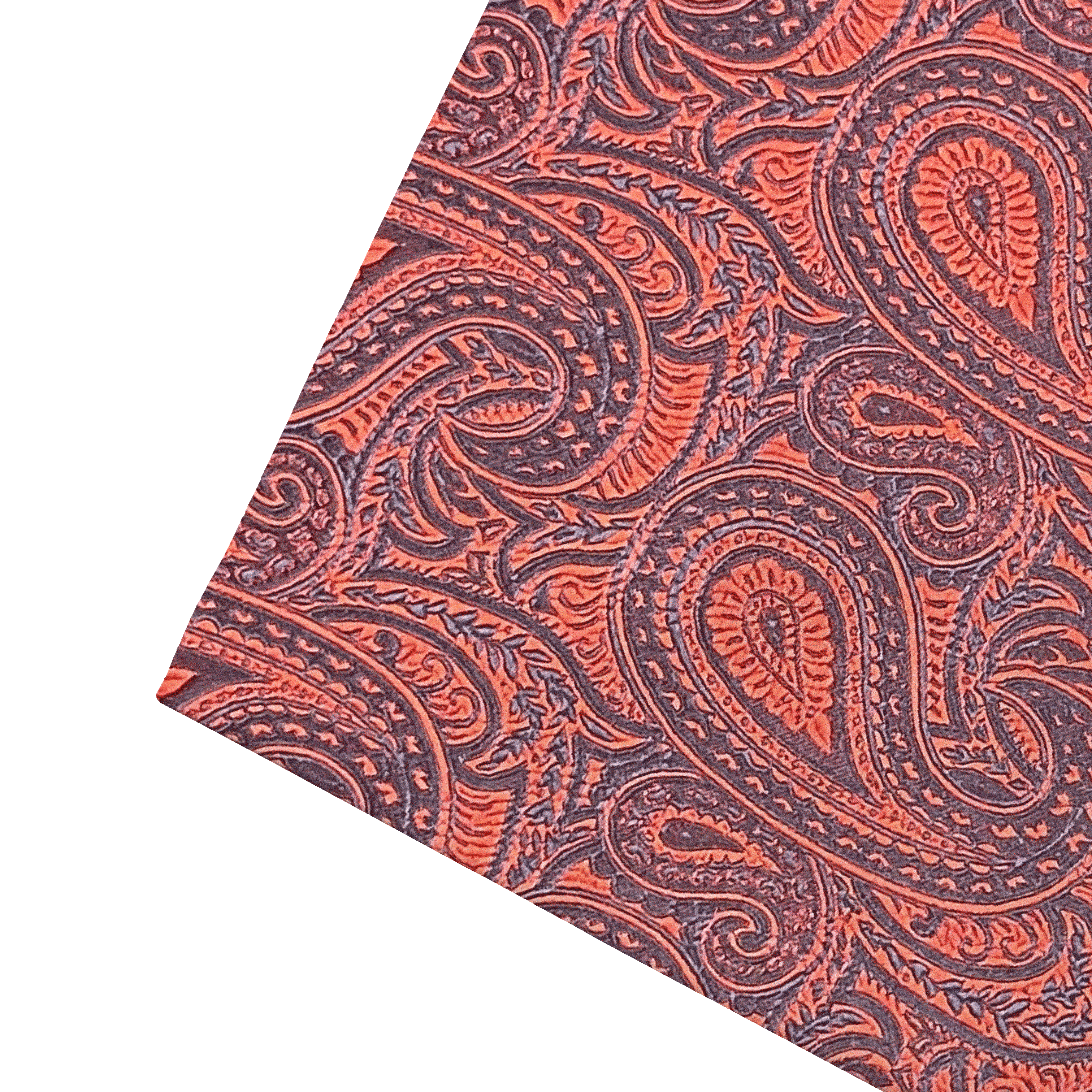 Ziertuch aus Seide, 30 x 30 cm, Stoff: dunkelblaues Paisley auf rot (7246)