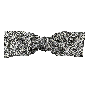 Schleife aus Seide, Form: gerade, Höhe: 35, Stoff: graues Paisley auf schwarz (7247)