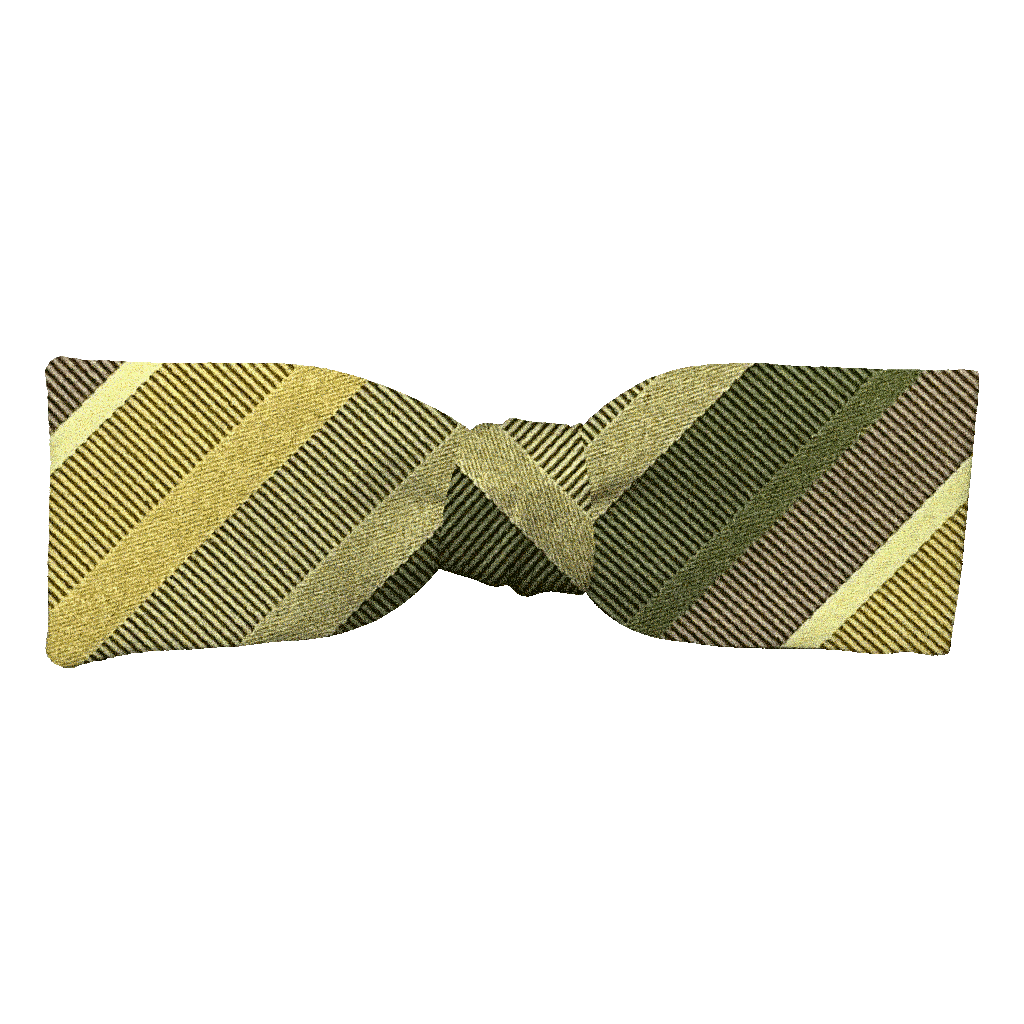 [BT-S-35-E-70-7996] Schleife aus Seide, Form: gerade, Höhe: 35, Stoff: gestreift in Grünstufen (7996) (EASY: vorgebunden mit verstellbarer Größe)