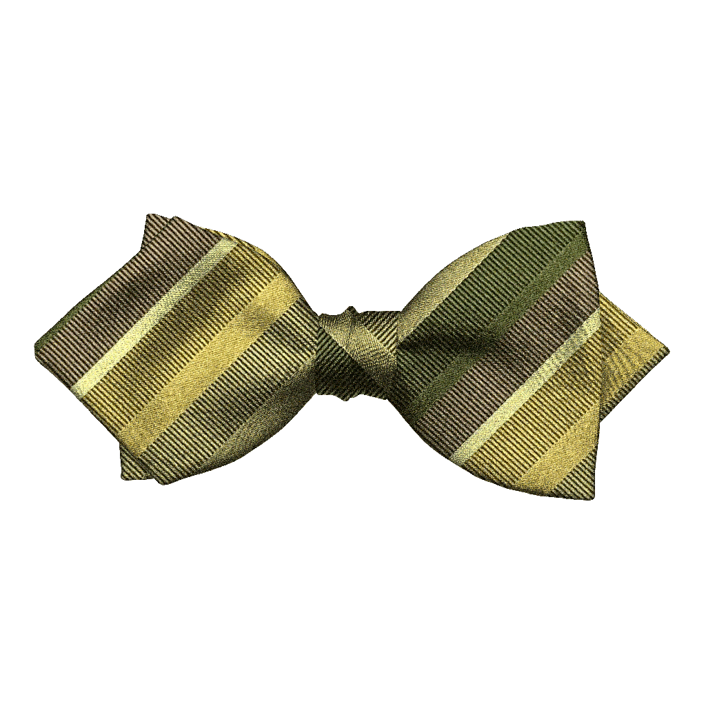 [BT-P-60-E-70-7996] Schleife aus Seide, Form: spitz, Höhe: 60, Stoff: gestreift in Grünstufen (7996) (EASY: vorgebunden mit verstellbarer Größe)