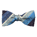 Schleife aus Seide, Form: gerade, Höhe: 50, Stoff: gestreift in Blaustufen (7998)