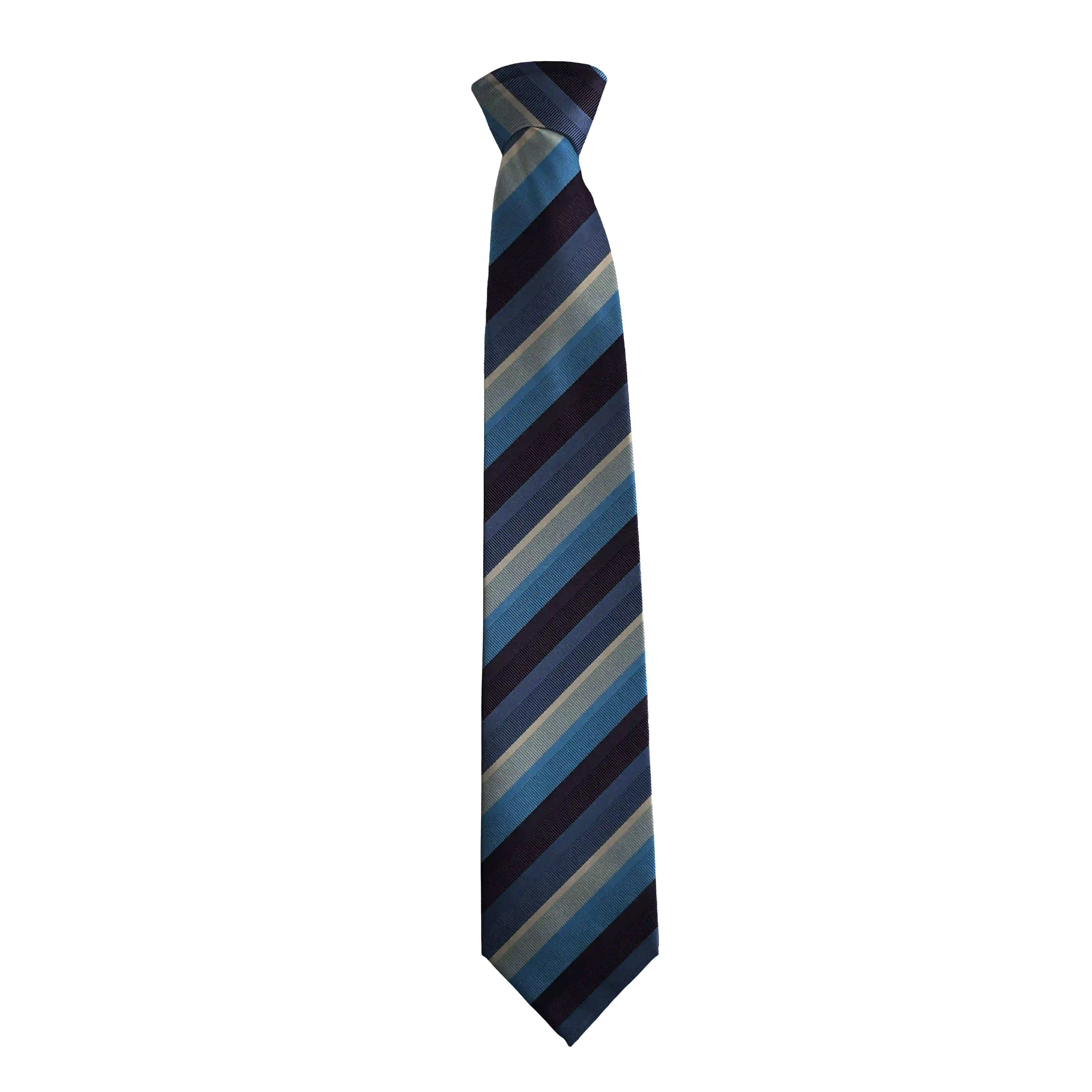 [T-85-M-70-7998] Krawatte aus Seide, Breite: 85 mm, Stoff: gestreift in Blaustufen (7998) (Standardlänge (150 cm))
