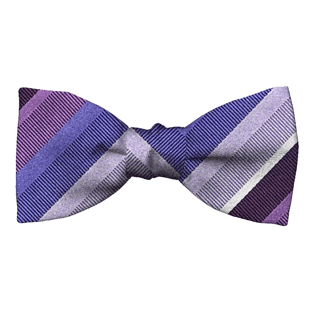 [BT-S-50-E-70-7999] Schleife aus Seide, Form: gerade, Höhe: 50, Stoff: gestreift in Lilastufen (7999) (EASY: vorgebunden mit verstellbarer Größe)