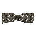 Schleife aus Seide, Form: gerade, Höhe: 35, Stoff: silber gepunktet auf grau (7933)