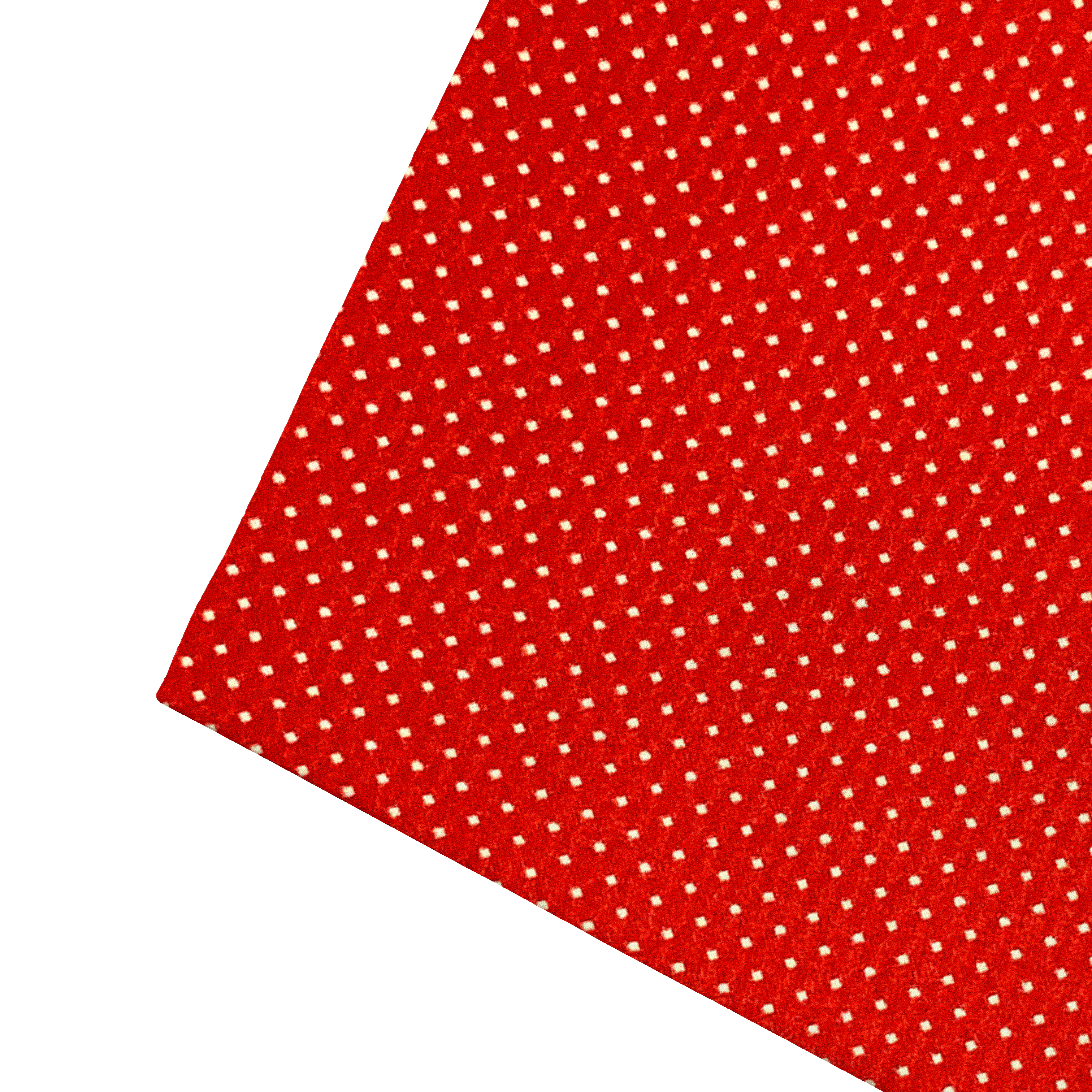 [PS-S300-70-7936] Ziertuch aus Seide, 30 x 30 cm, Stoff: silber gepunktet auf rot (7936)