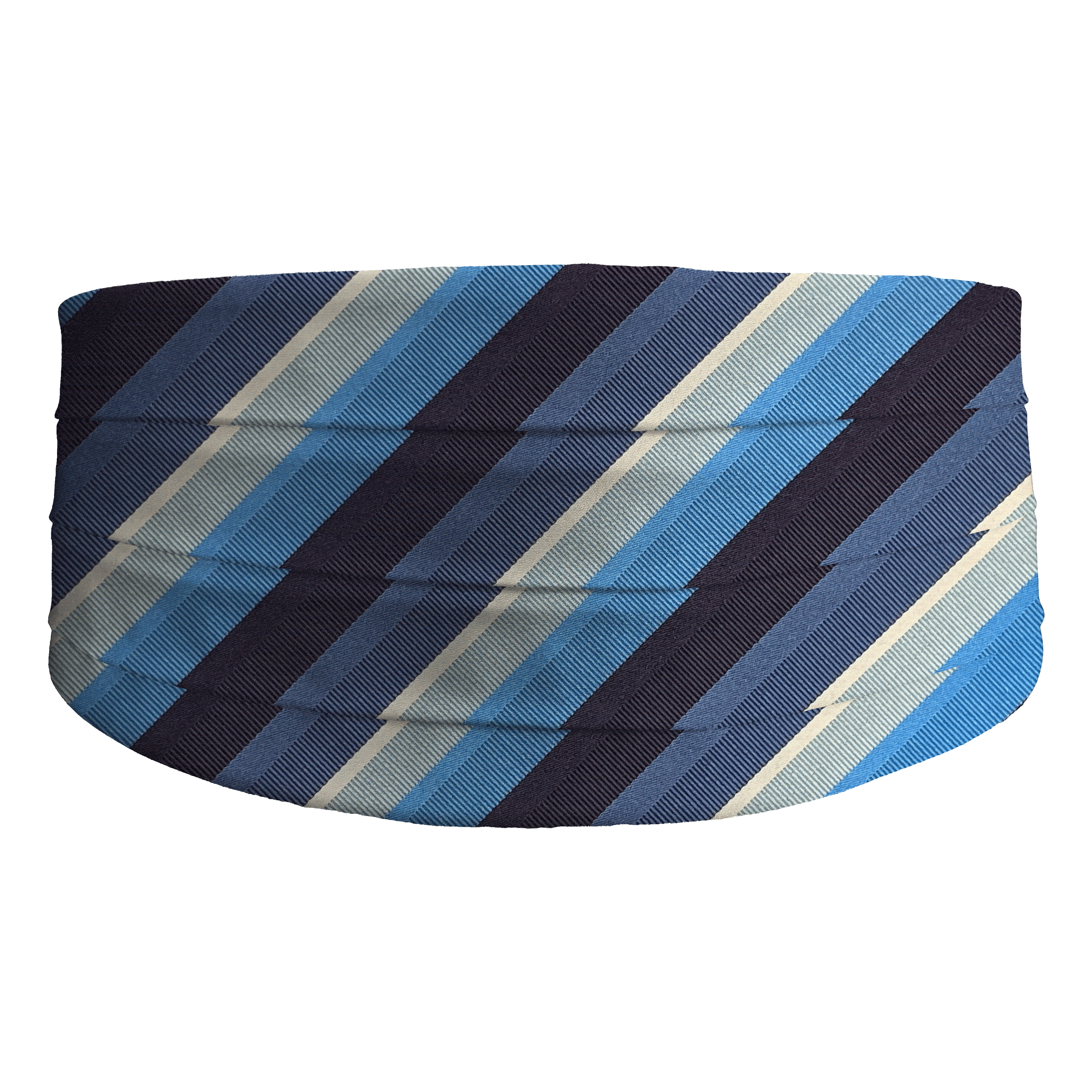 [CB-S-70-7998] Kummerbund aus Seide, Stoff: gestreift in Blaustufen (7998) (48)