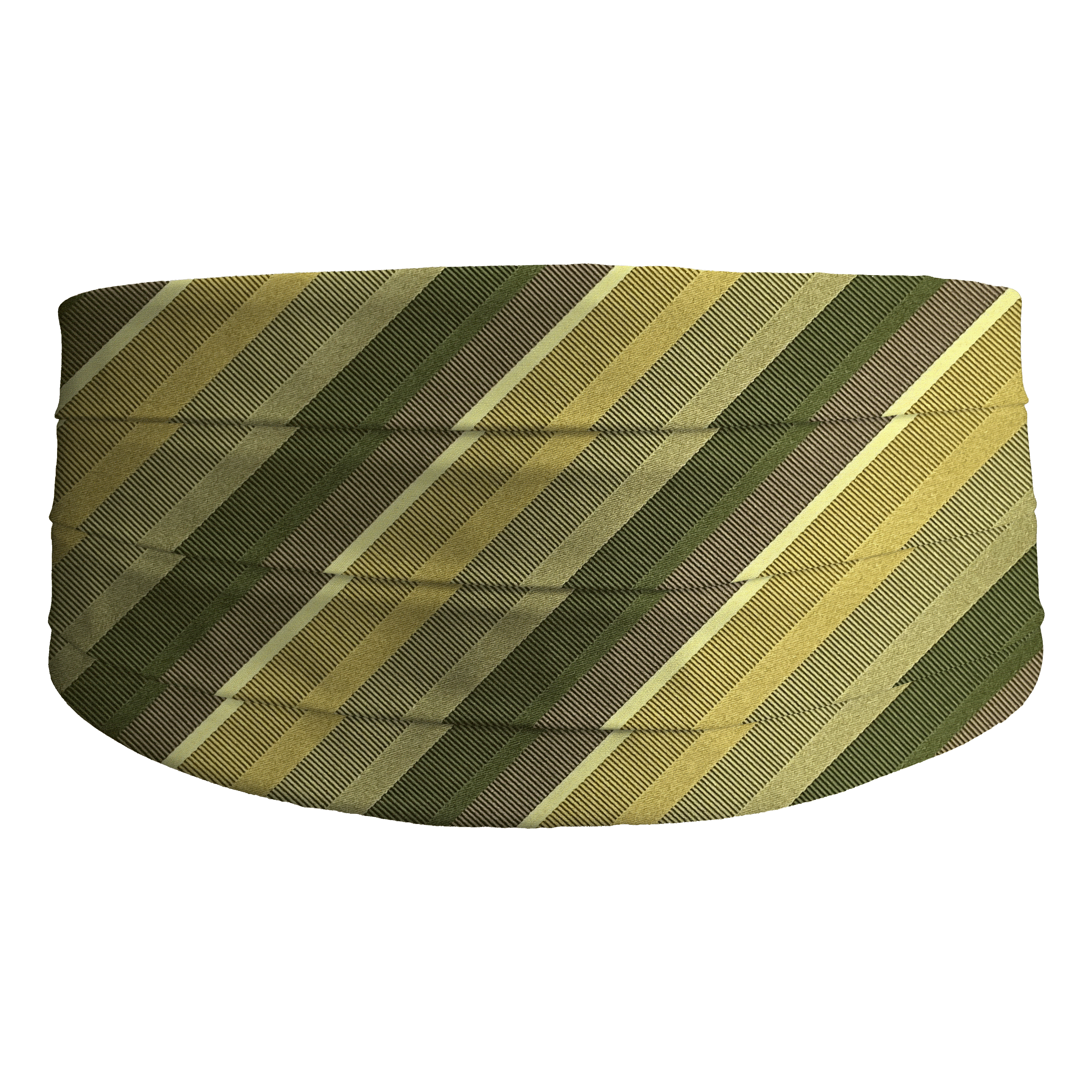 [CB-S-70-7996] Kummerbund aus Seide, Stoff: gestreift in Grünstufen (7996) (48)