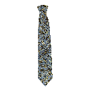 Krawatte aus Seide, Breite: 85, Stoff: kleines Paisley in blau und gelb auf hellblau (6500)