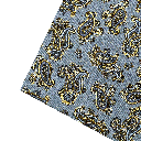 Ziertuch aus Seide, 30 x 30 cm, Stoff: kleines Paisley in blau und gelb auf hellblau (6500)