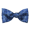 Schleife aus Seide, Form: gerade, Höhe: 65, Stoff: kleine blaue Quadrate auf dunkelblau (7048)